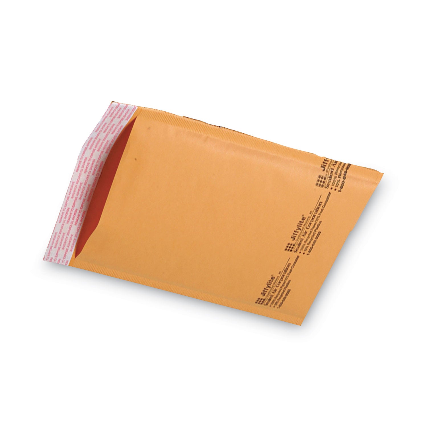 Sealed Air Jiffylite Self-Seal Bubble Mailer, #0, Barrier Bubble Air Cell Cushion, Self-Adhesive Closure, 6 x 10, Brown Kraft, 25/CT