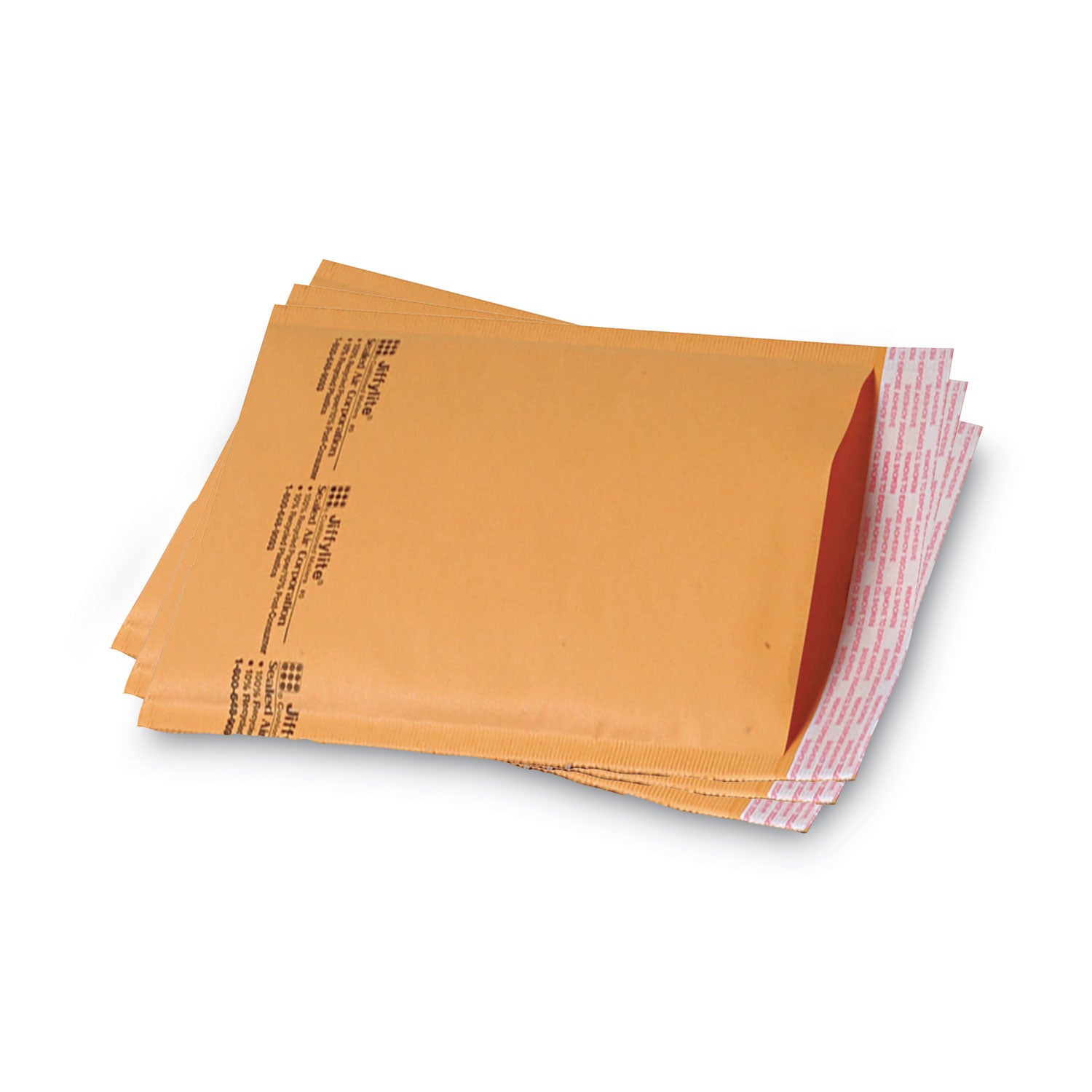 Sealed Air Jiffylite Self-Seal Bubble Mailer, #0, Barrier Bubble Air Cell Cushion, Self-Adhesive Closure, 6 x 10, Brown Kraft, 25/CT