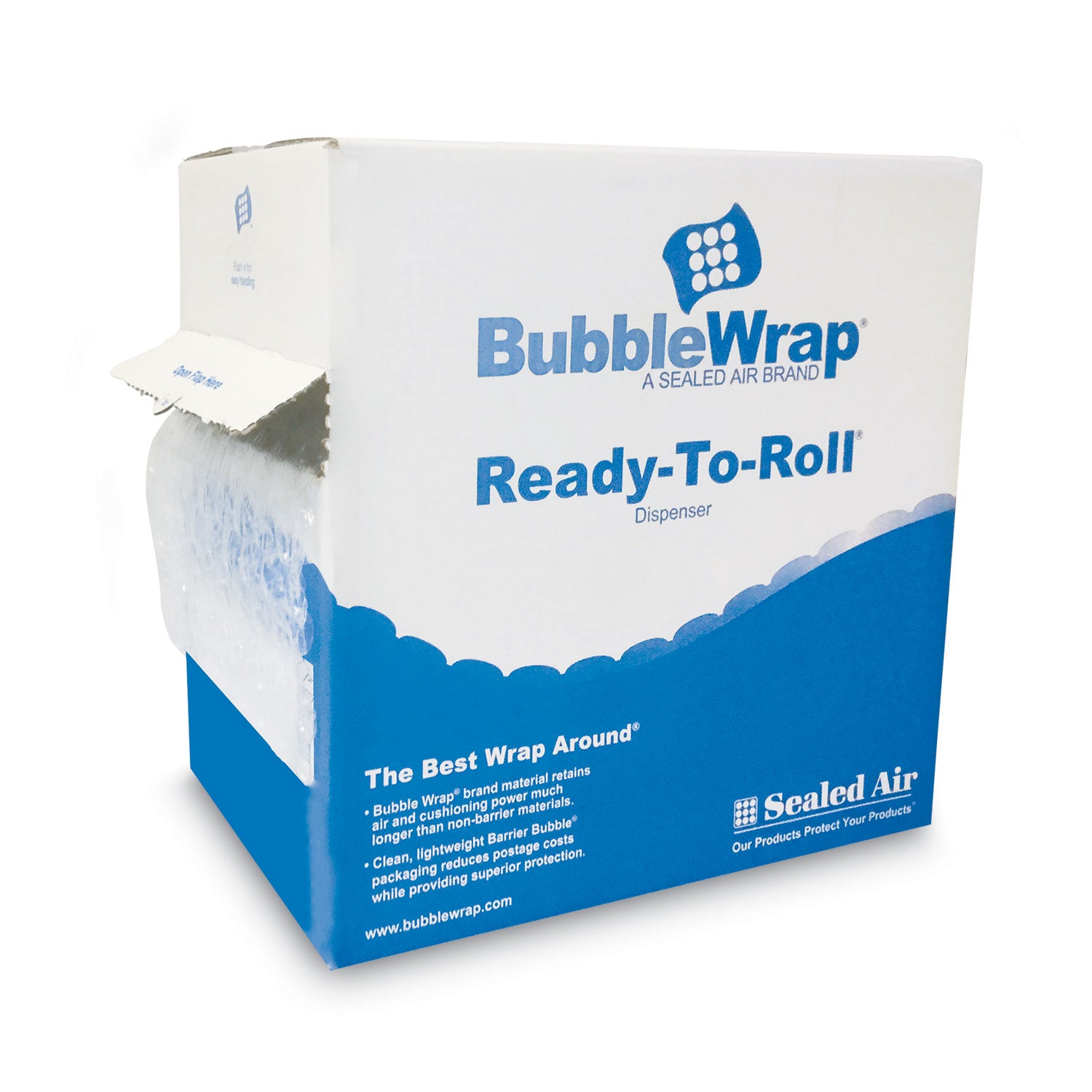 Sealed Air Bubble Wrap Cushion Bubble Roll, 0.5" Thick, 12" x 65 ft