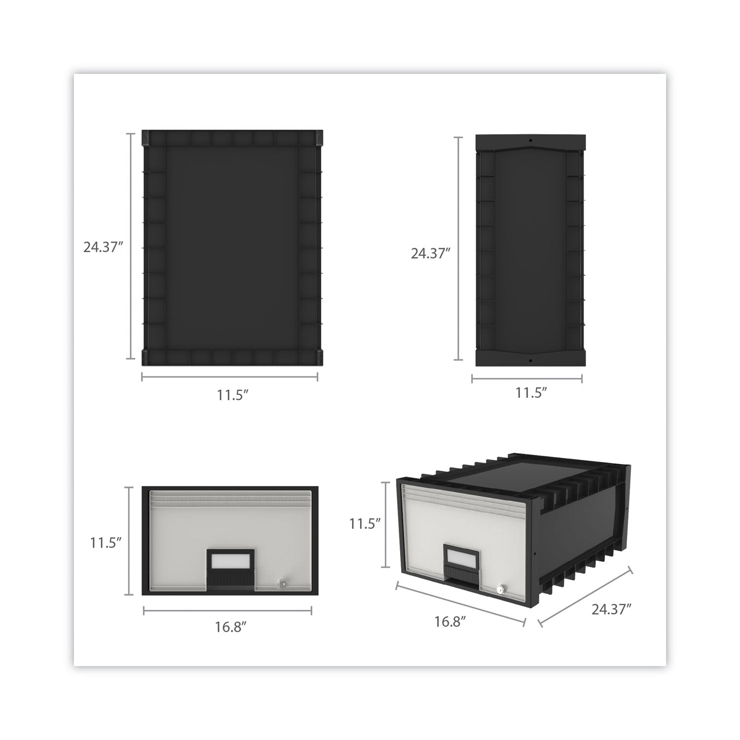 Archive Storage Drawers with Key Lock, Legal Files, 18.25" x 24" x 11.5", Black/Gray Storex Flipcost