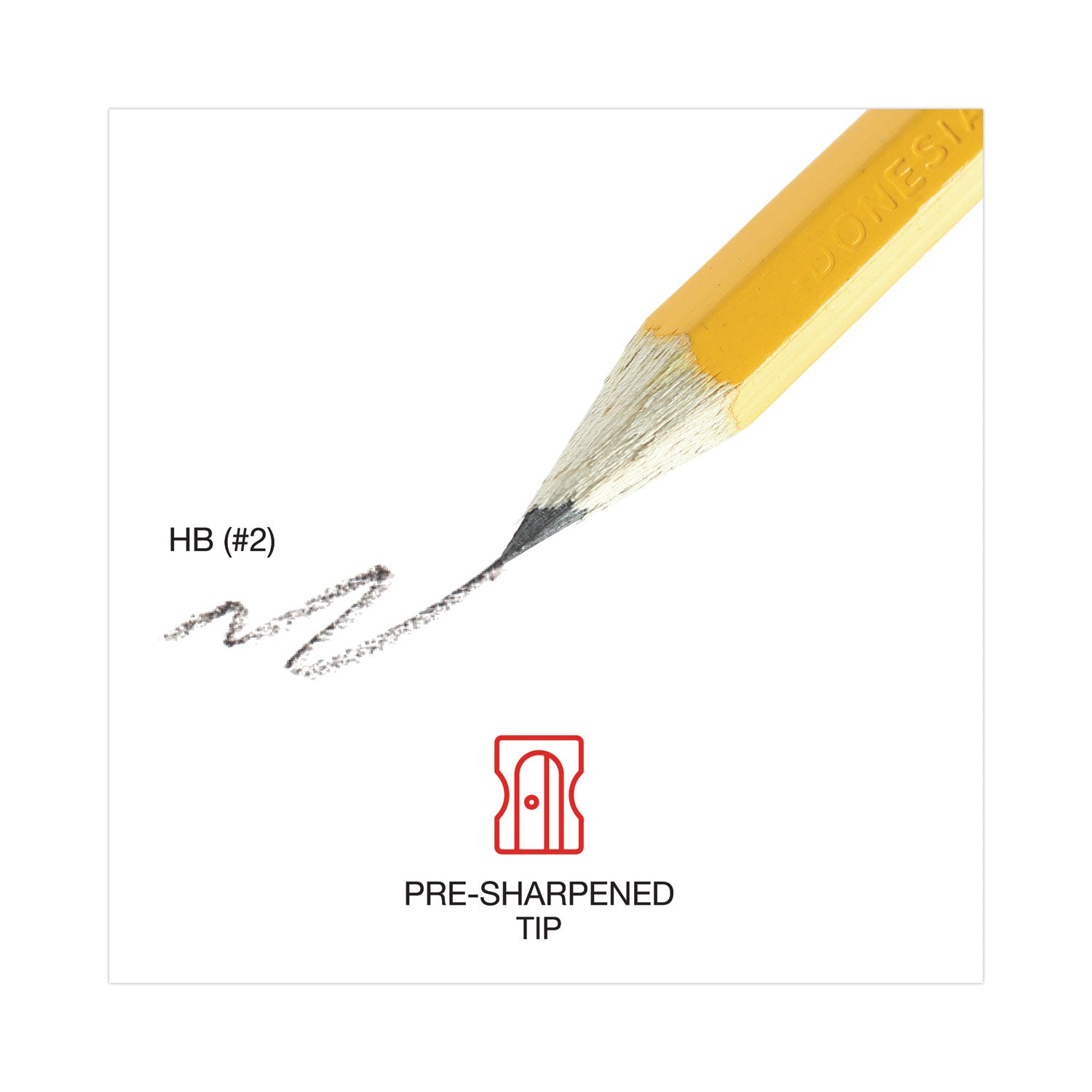 Universal™ #2 Pre-Sharpened Woodcase Pencil, HB (#2), Black Lead, Yellow Barrel, 24/Pack