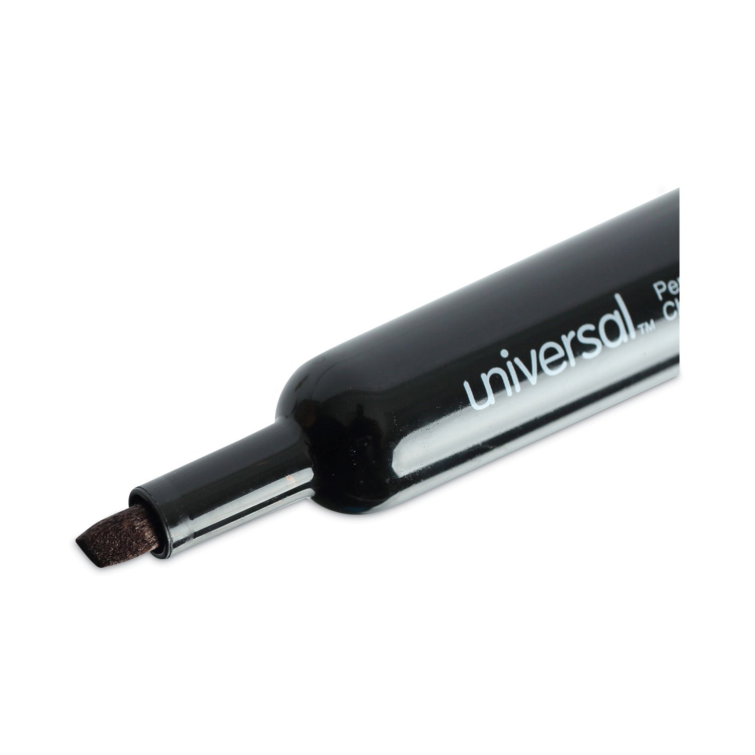 Universal™ Chisel Tip Permanent Marker, Broad Chisel Tip, Black, Dozen