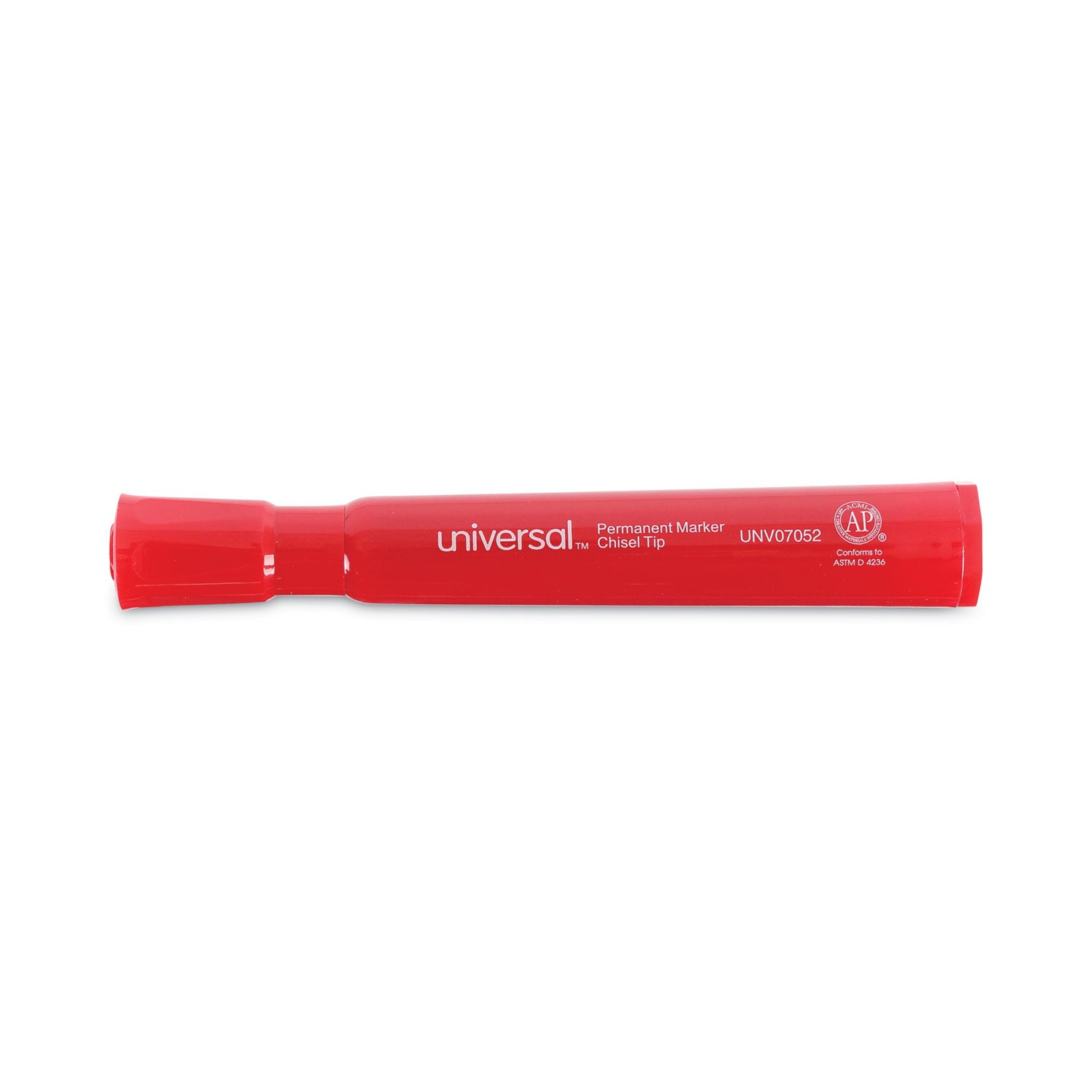 Universal™ Chisel Tip Permanent Marker, Broad Chisel Tip, Red, Dozen