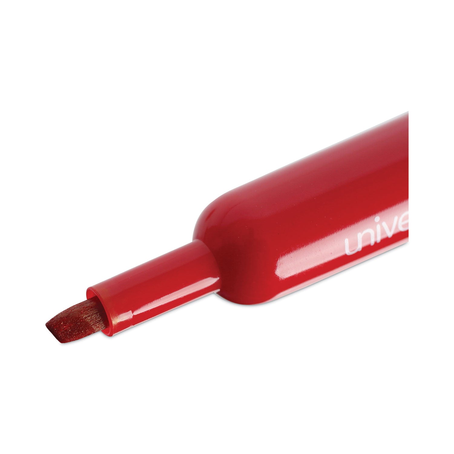 Universal™ Chisel Tip Permanent Marker, Broad Chisel Tip, Red, Dozen