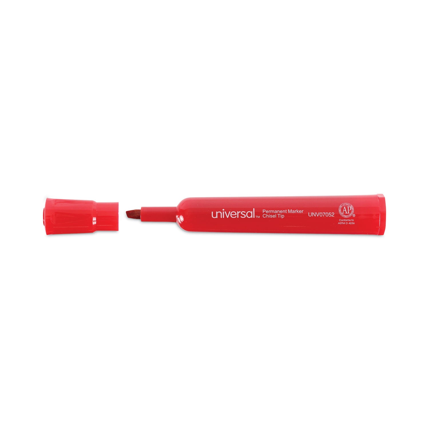 Universal™ Chisel Tip Permanent Marker, Broad Chisel Tip, Red, Dozen