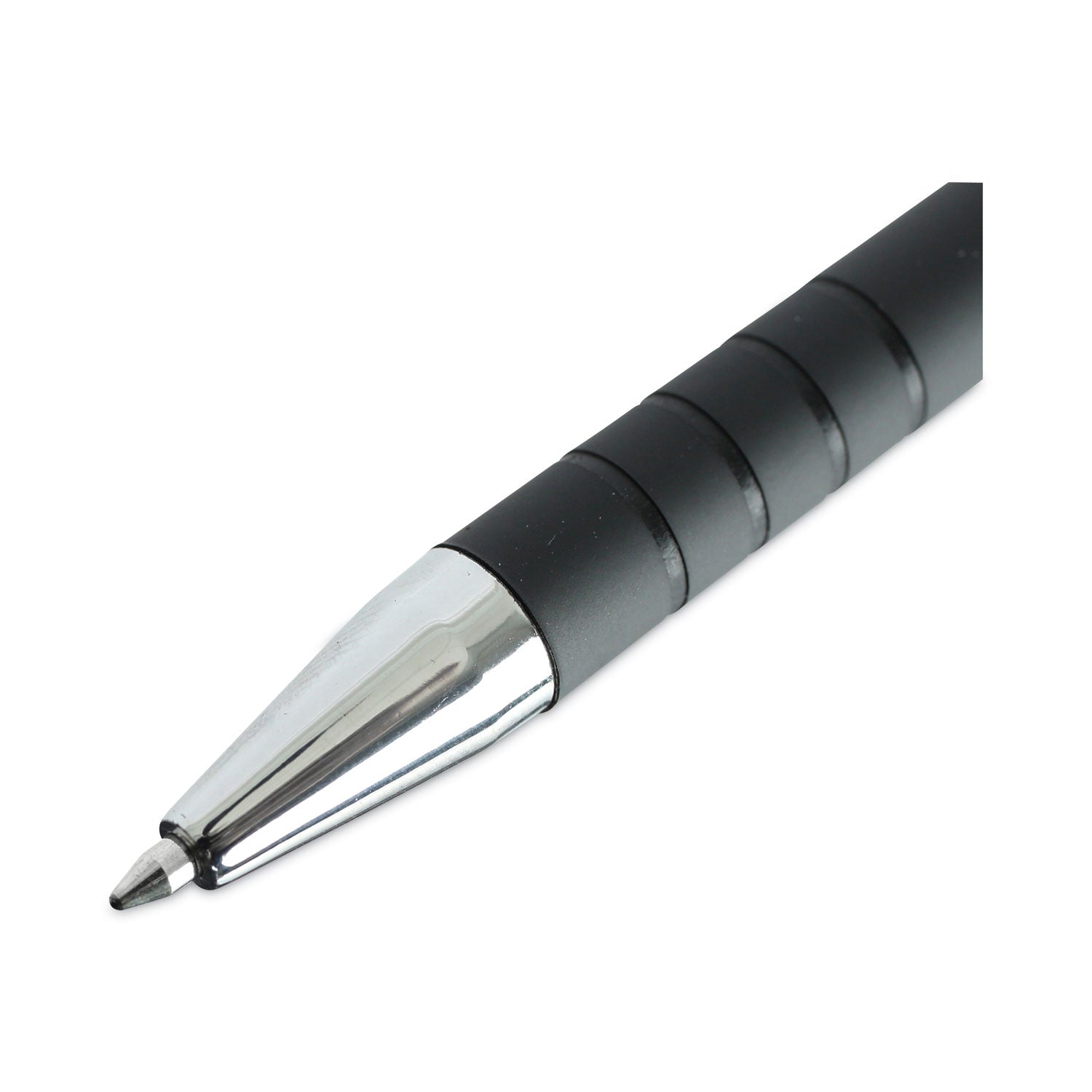 Universal™ Ballpoint Pen, Retractable, Fine 0.7 mm, Black Ink, Black Barrel, Dozen