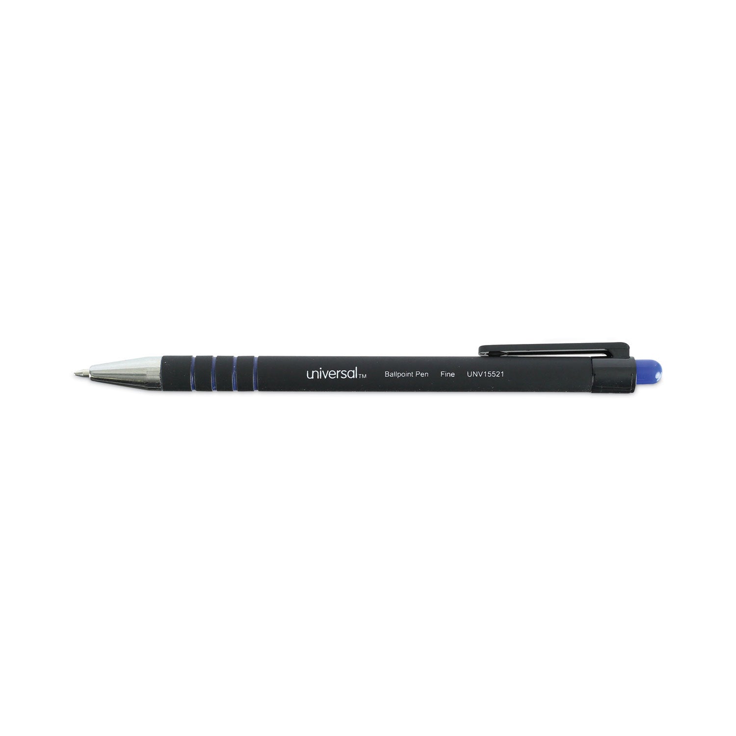 Universal™ Ballpoint Pen, Retractable, Fine 0.7 mm, Blue Ink, Blue Barrel, Dozen