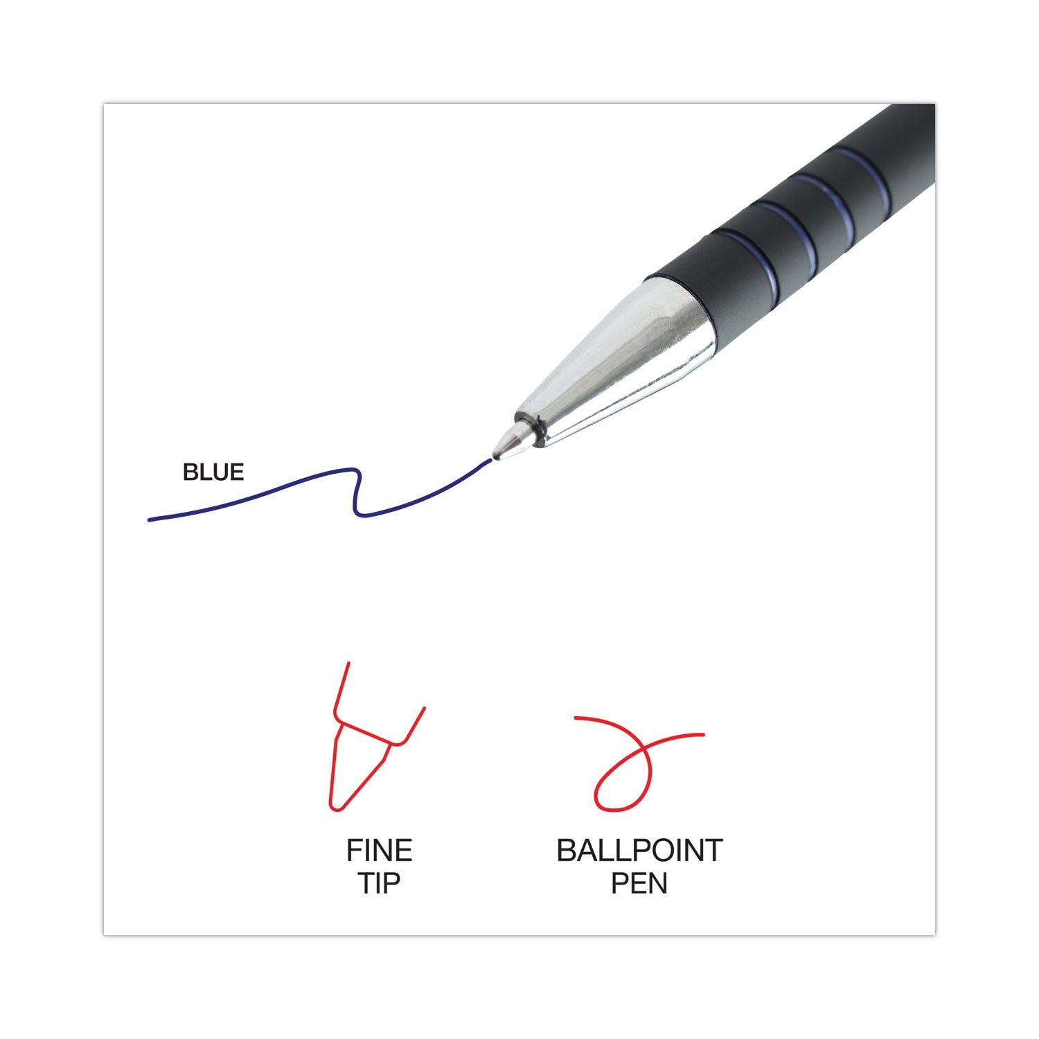 Universal™ Ballpoint Pen, Retractable, Fine 0.7 mm, Blue Ink, Blue Barrel, Dozen