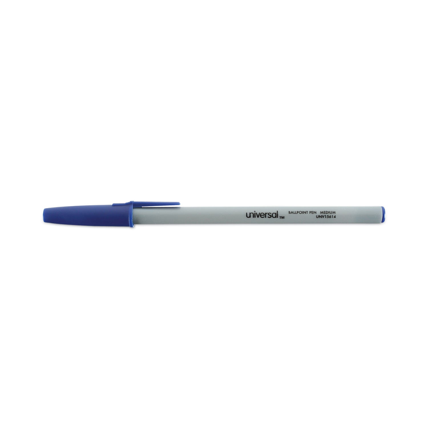 Universal™ Ballpoint Pen Value Pack, Stick, Medium 1 mm, Blue Ink, Gray/Blue Barrel, 60/Pack