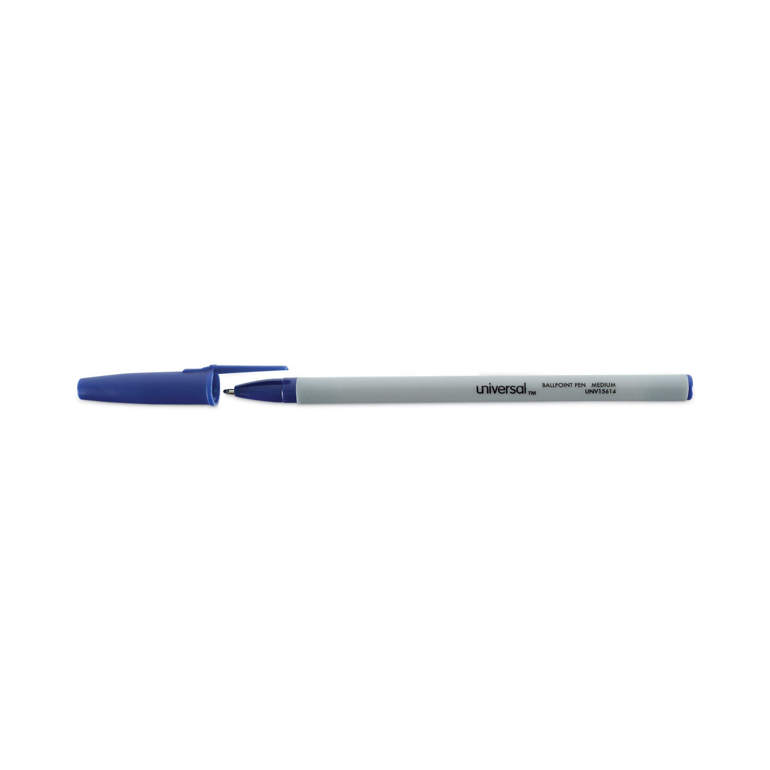 Universal™ Ballpoint Pen Value Pack, Stick, Medium 1 mm, Blue Ink, Gray/Blue Barrel, 60/Pack