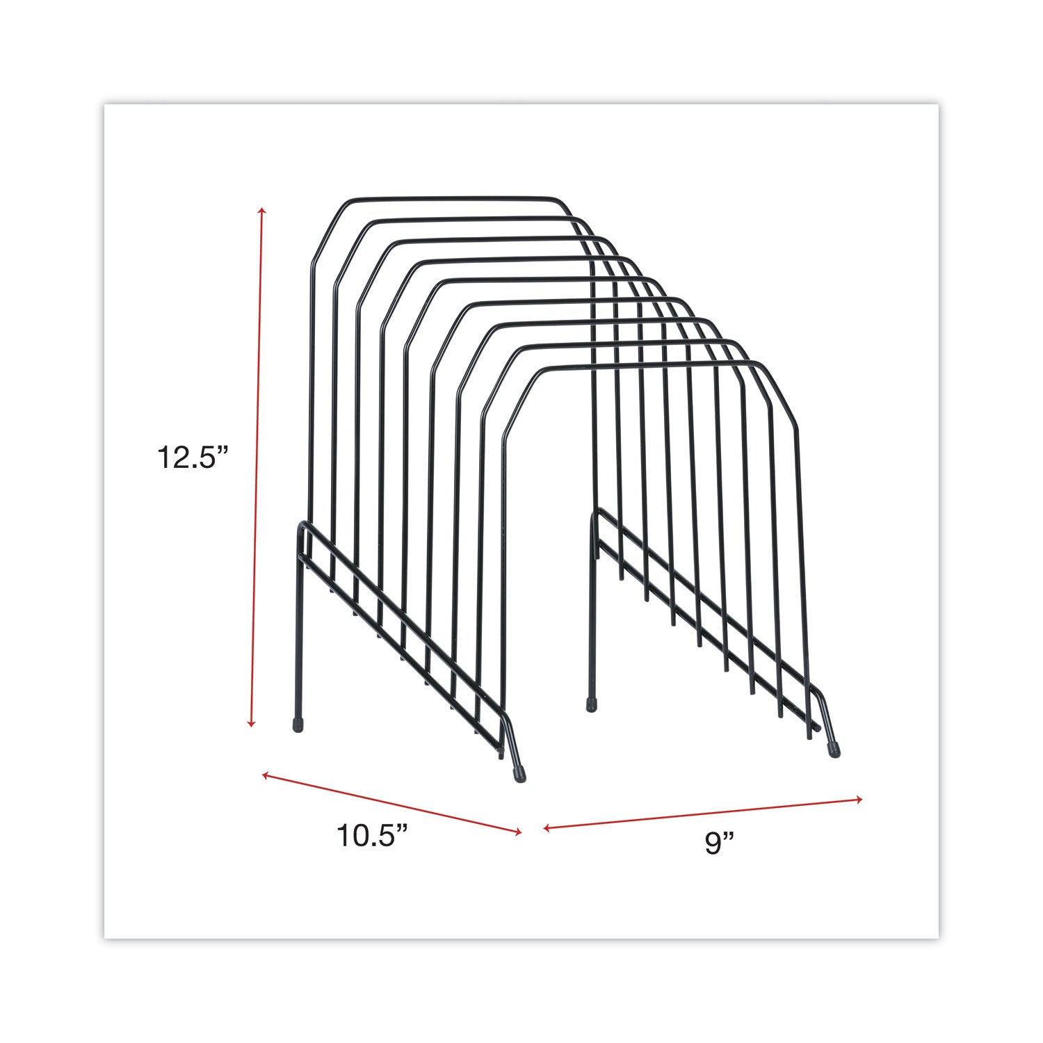 Universal® Wire Tiered File Sorter, 8 Sections, Letter to Legal Size Files, 8" x 10.5" x 12.5", Black