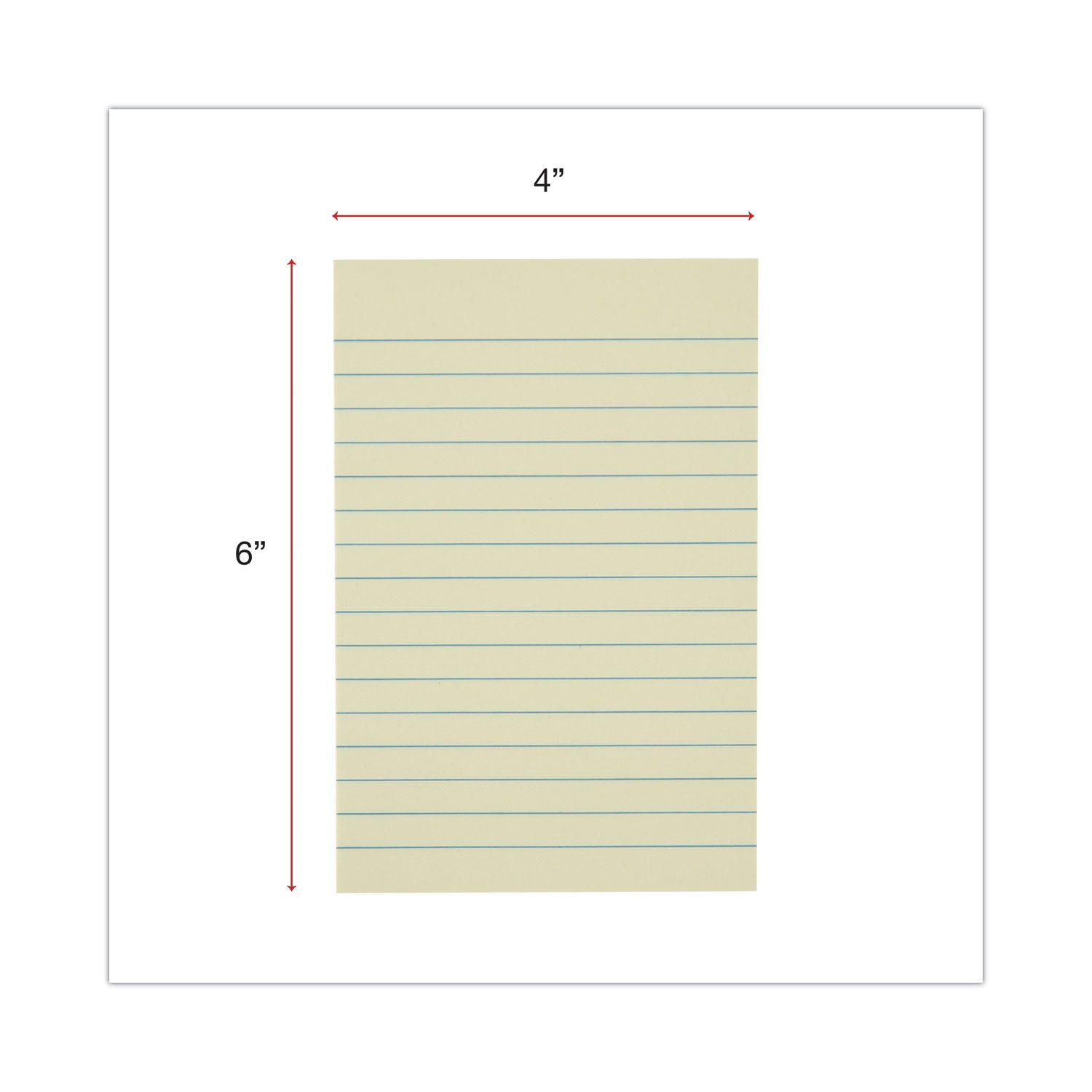 Universal® Recycled Self-Stick Note Pads, Note Ruled, 4" x 6", Yellow, 100 Sheets/Pad, 12 Pads/Pack