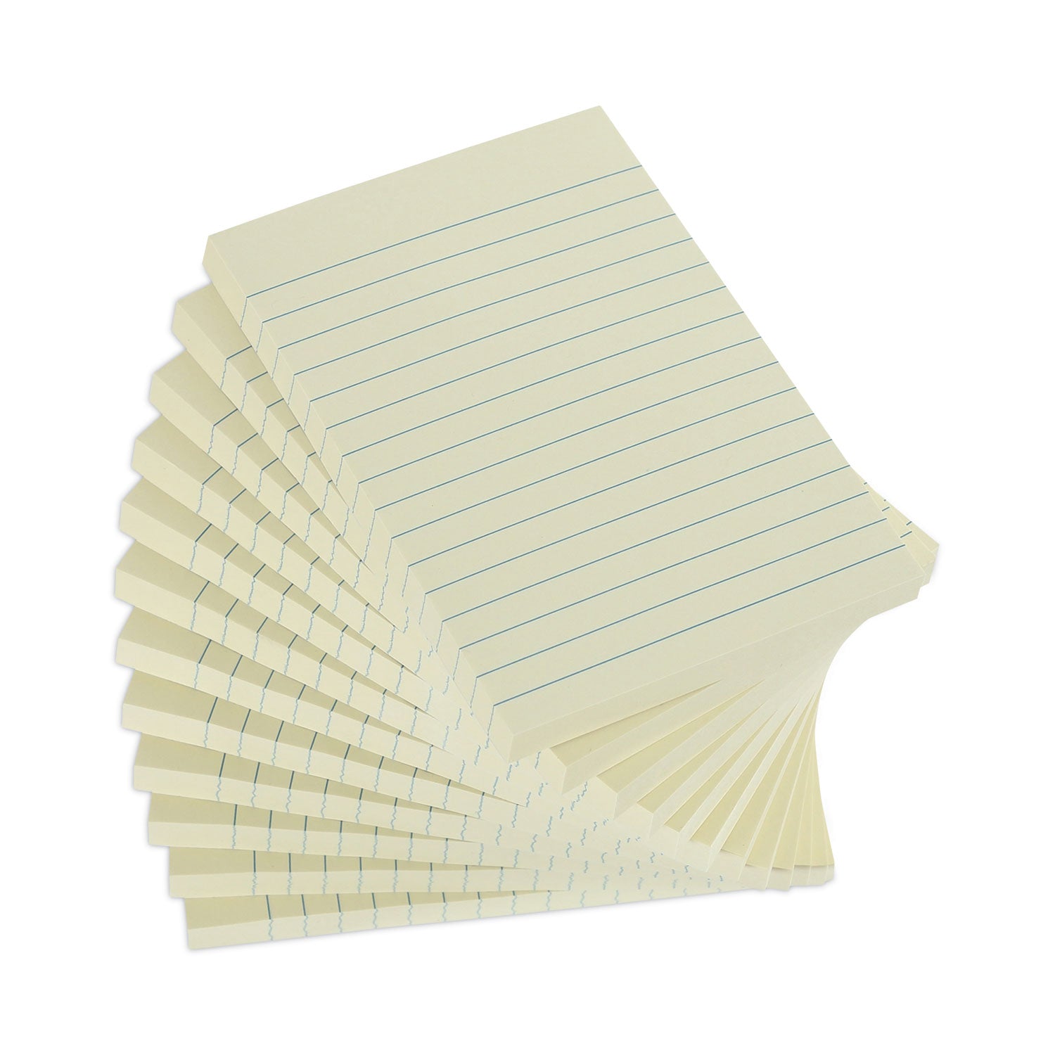 Universal® Recycled Self-Stick Note Pads, Note Ruled, 4" x 6", Yellow, 100 Sheets/Pad, 12 Pads/Pack