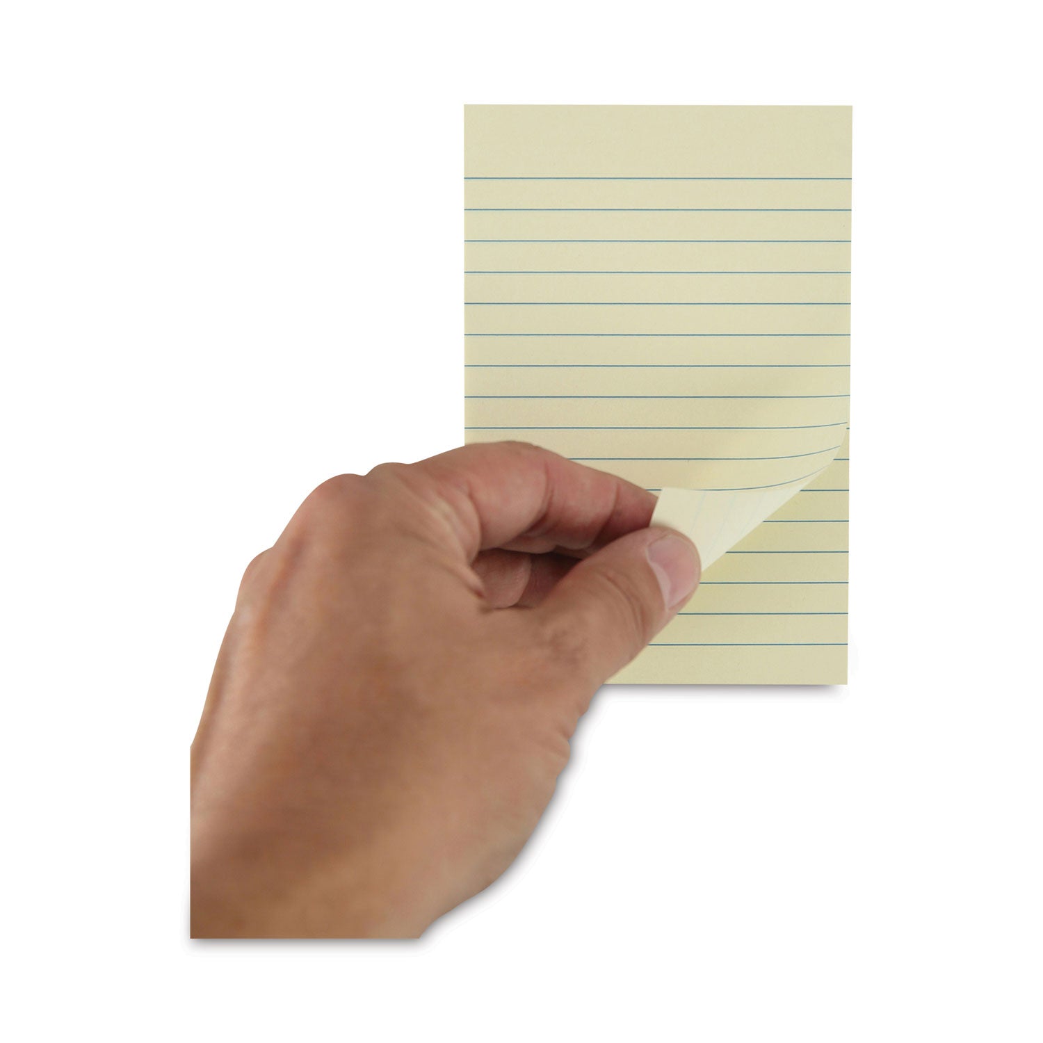 Universal® Recycled Self-Stick Note Pads, Note Ruled, 4" x 6", Yellow, 100 Sheets/Pad, 12 Pads/Pack