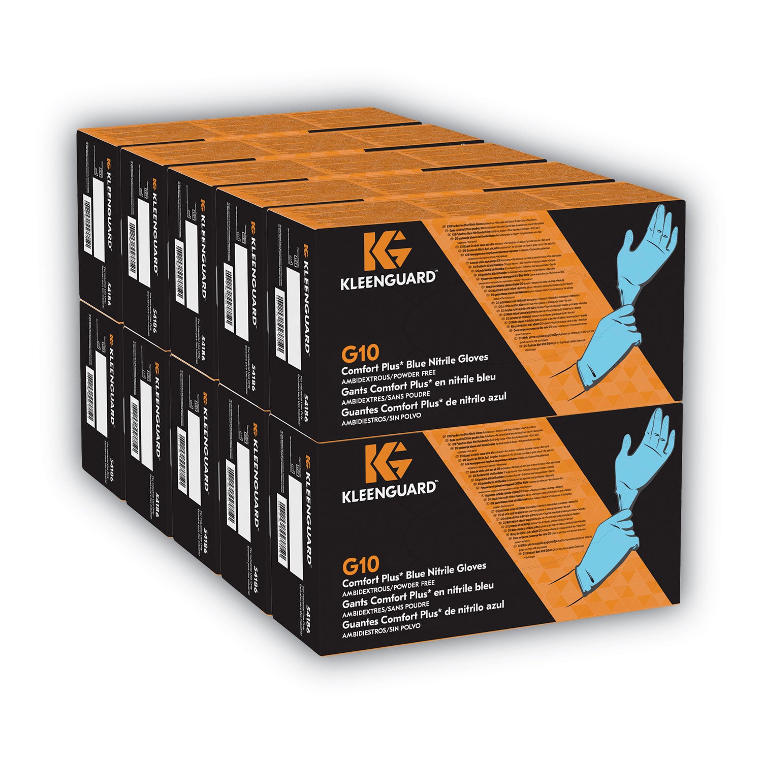 KleenGuard™ G10 Comfort Plus Blue Nitrile Gloves, Light Blue, Small, 100/Box