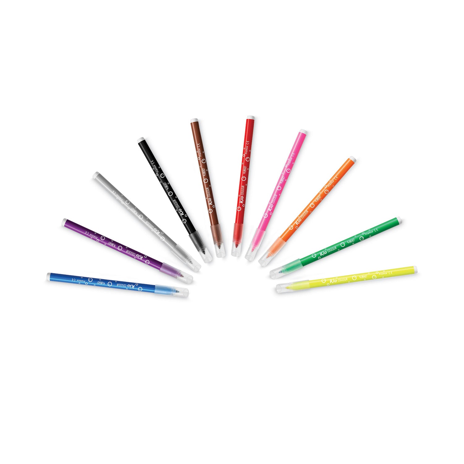 BIC® Kids Ultra Washable Markers, Medium Bullet Tip, Assorted Colors, 10/Pack