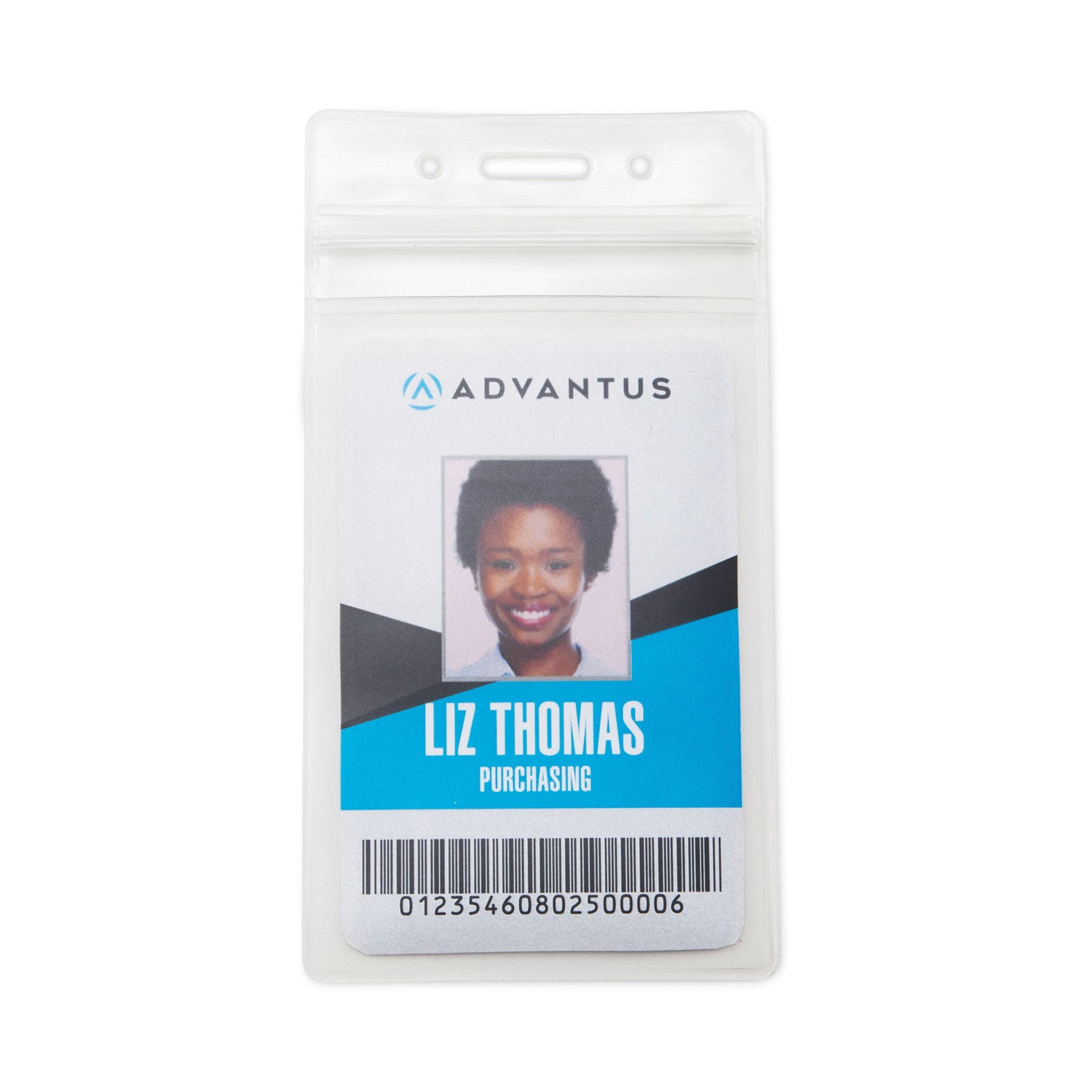 Advantus Resealable ID Badge Holders, Vertical Orientation, Transparent Frost 2.68" x 5" Holder, 2.38" x 3.75" Insert, 50/Pack