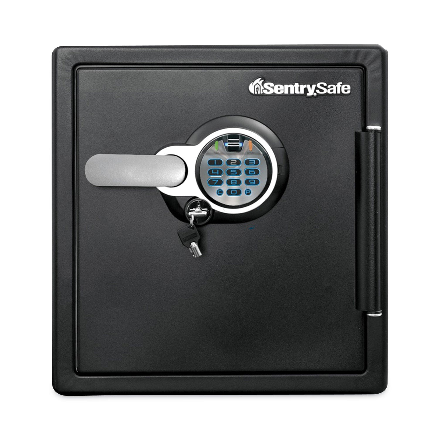 Sentry® Safe Fire-Safe with Biometric and Keypad Access, 1.23 cu ft, 16.3w x 19.3d x 17.8h, Black