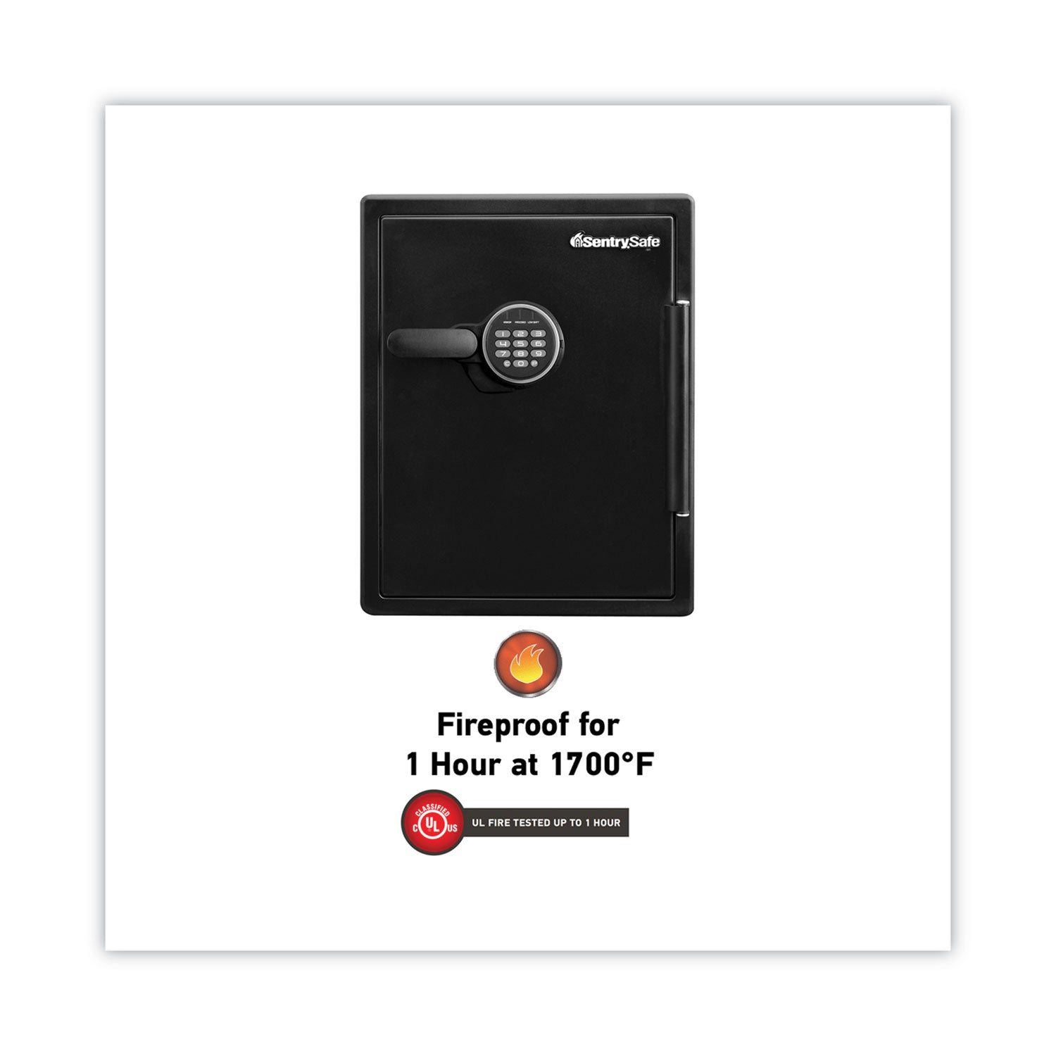 Sentry® Safe Fire-Safe with Digital Keypad Access, 2 cu ft, 18.67w x 19.38d x 23.88h, Black