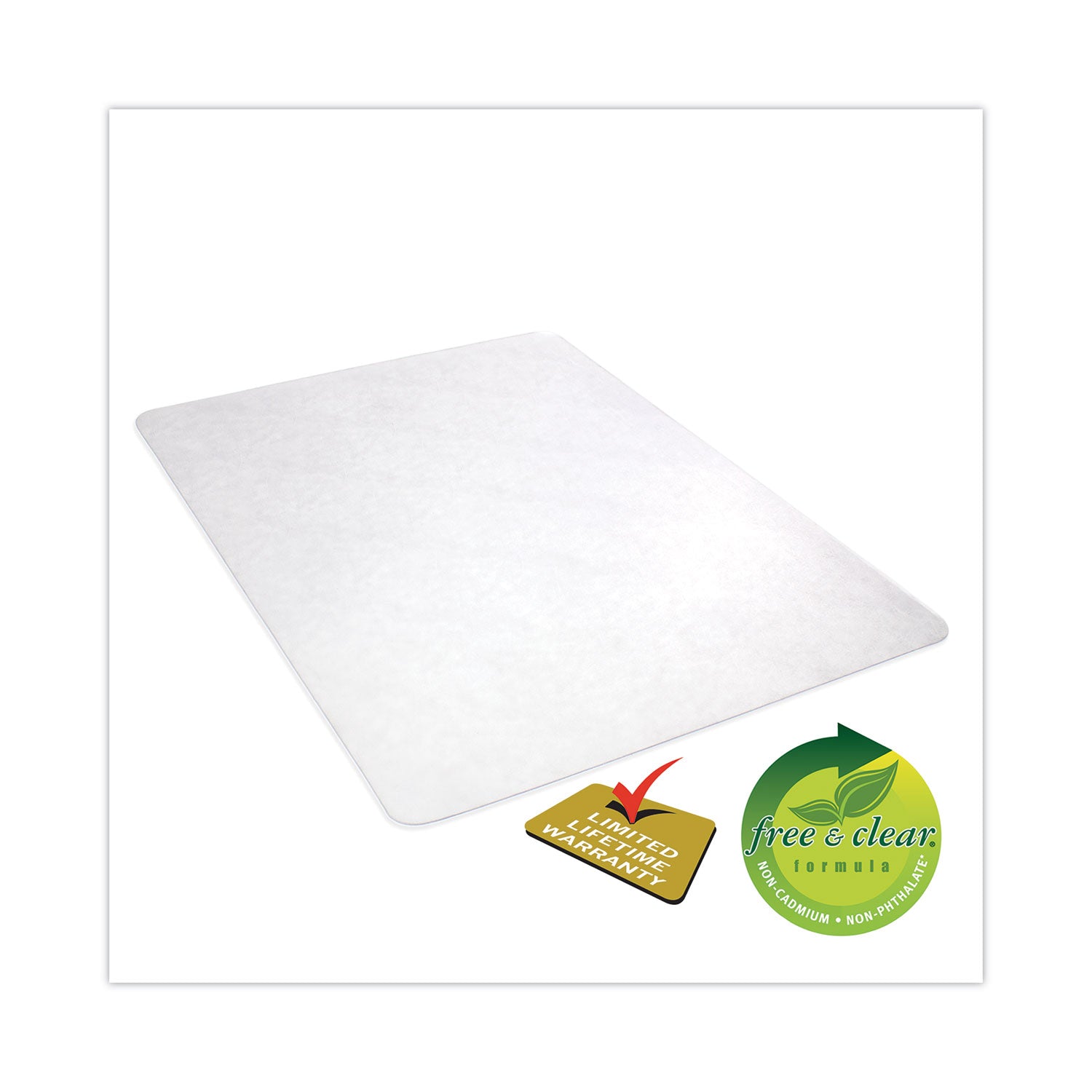 deflecto® Antimicrobial Chair Mat, Rectangular, 45 x 53, Clear