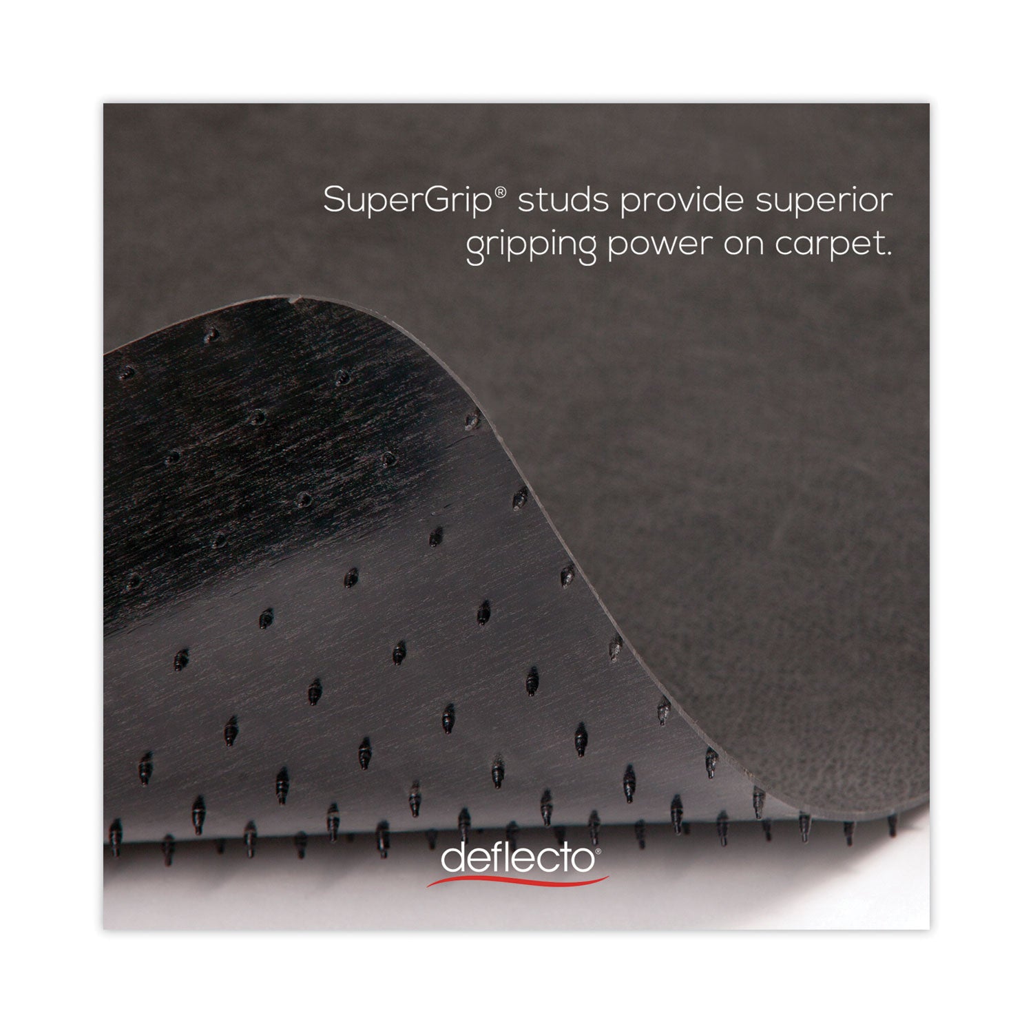 deflecto® SuperMat Frequent Use Chair Mat for Medium Pile Carpet, 45 x 53, Rectangular, Black