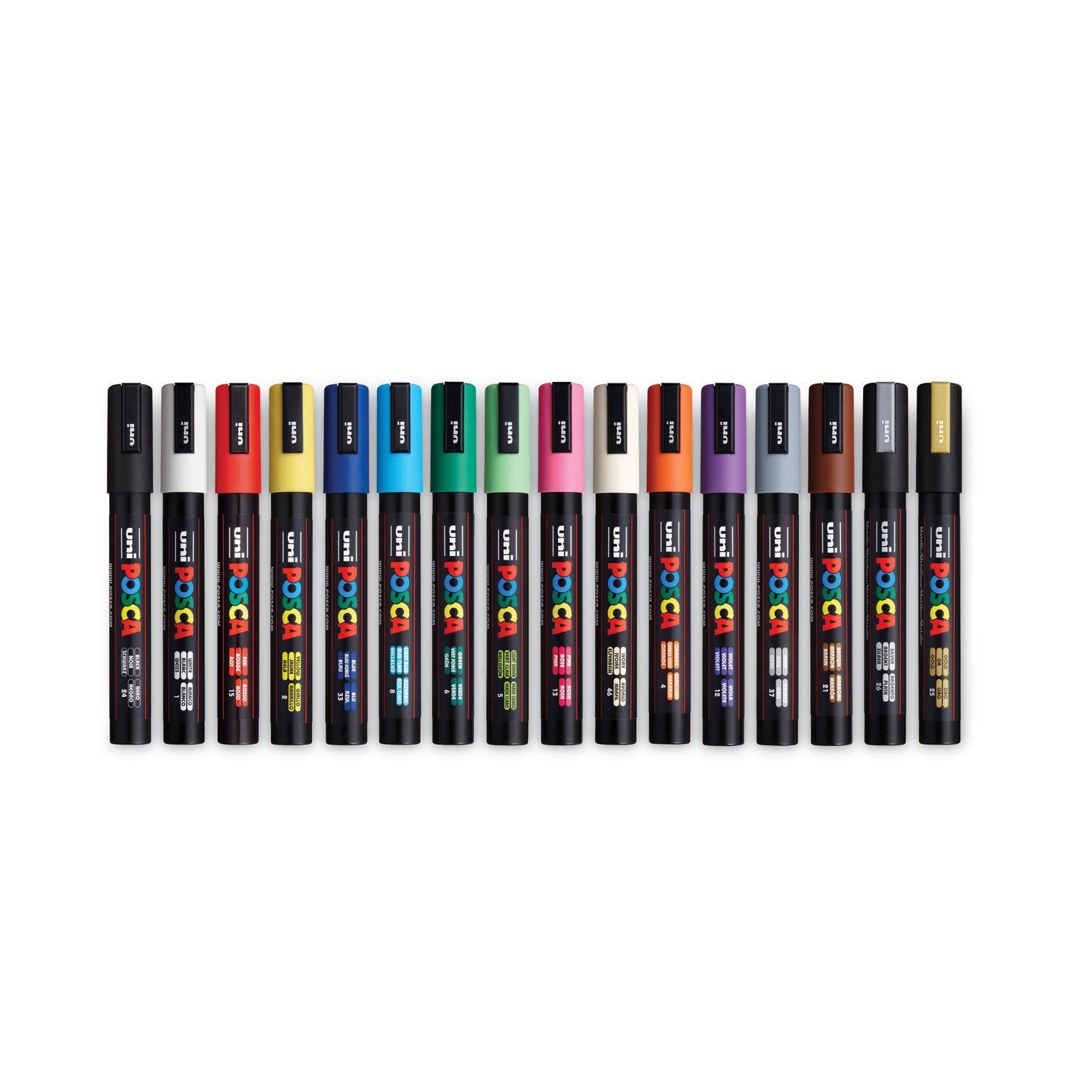 POSCA™ Permanent Specialty Marker, Medium Bullet Tip, Assorted Colors, 16/Pack