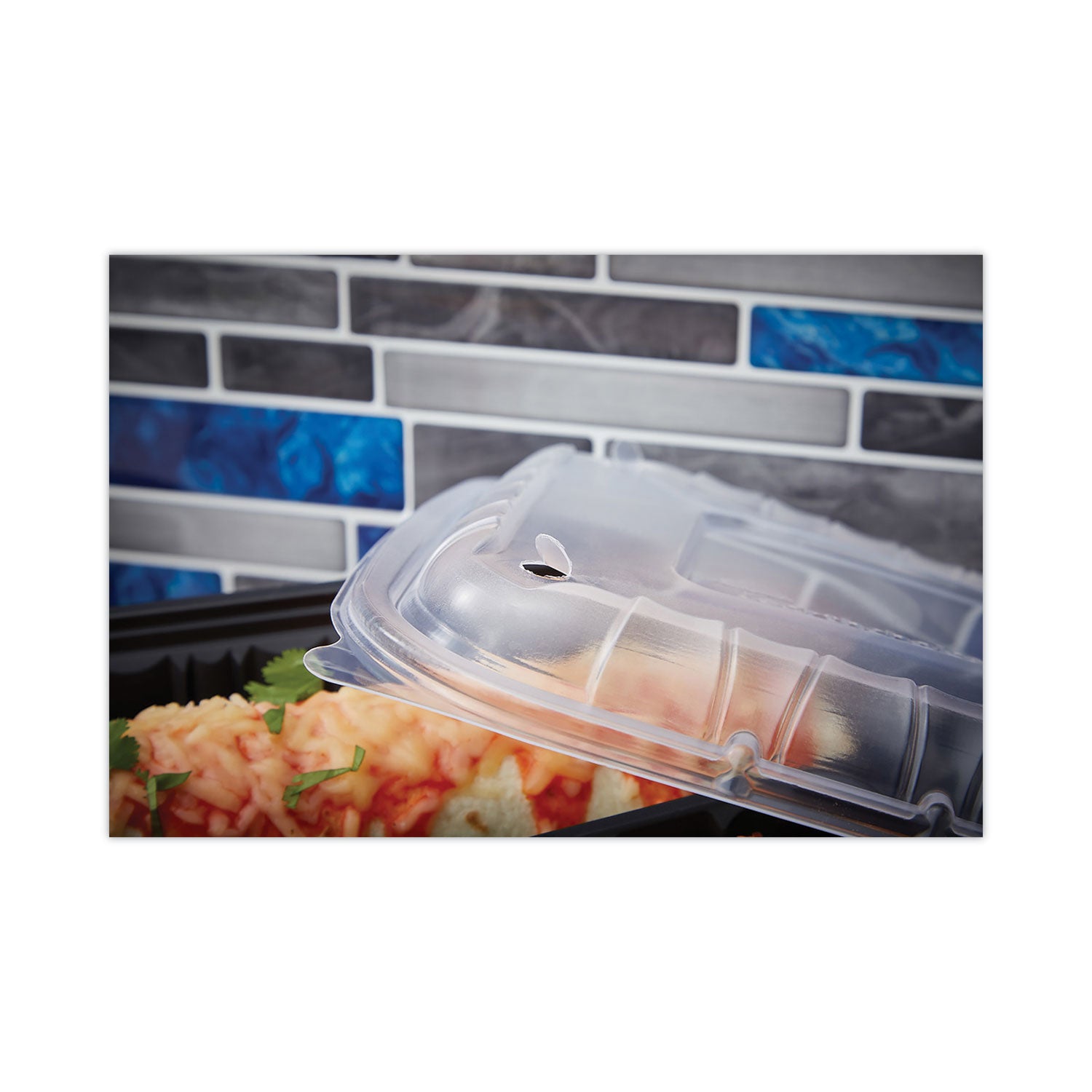 Pactiv Evergreen EarthChoice Entree2Go Takeout Container Vented Lid, 8.67 x 5.75 x 0.98, Clear, Plastic, 300/Carton