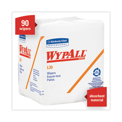 WypAll® L30 Towels, Quarter Fold, 12.5 x 12, 90/Polypack, 12 Polypacks/Carton - Flipcost
