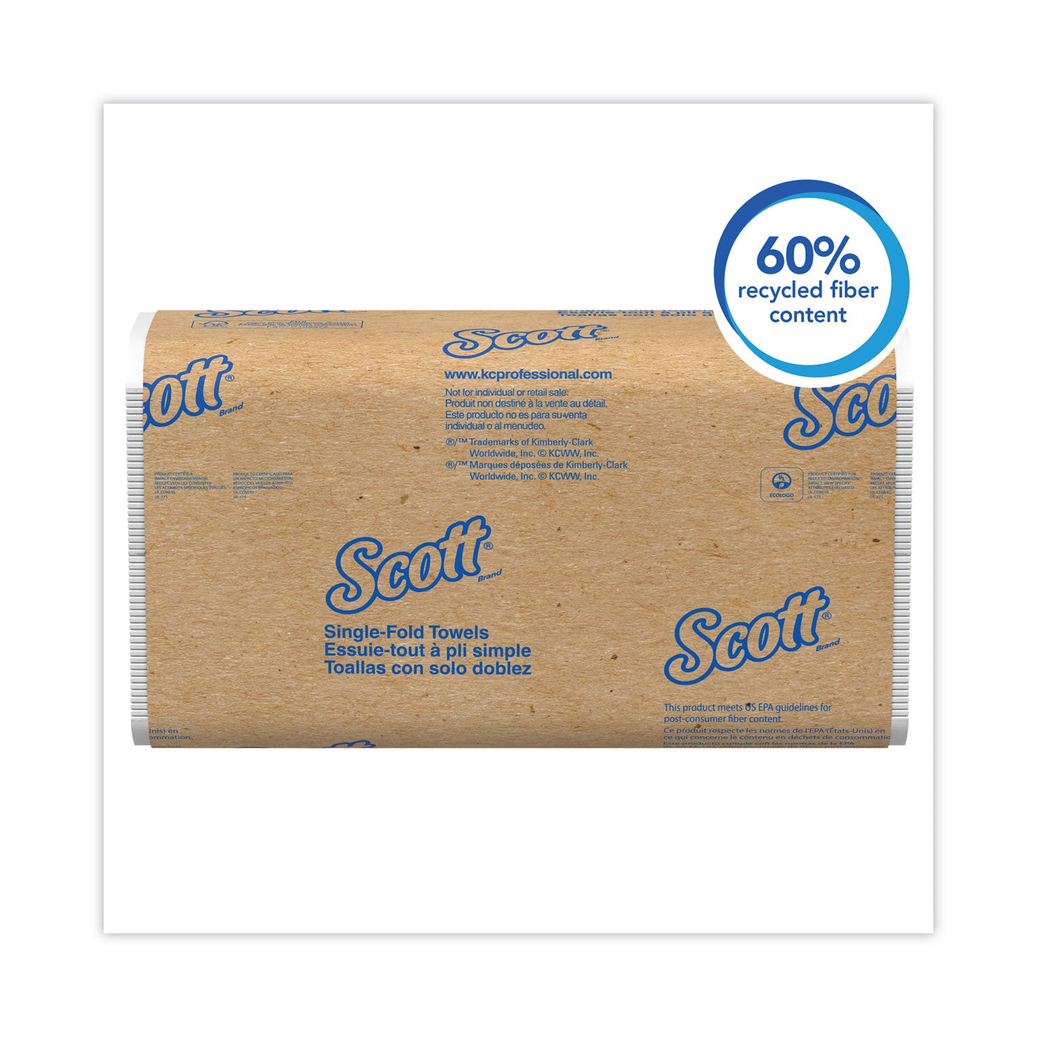 Scott® Essential Single-Fold Towels, Absorbency Pockets, 9.3 x 10.5, 250/Pack, 16 Packs/Carton