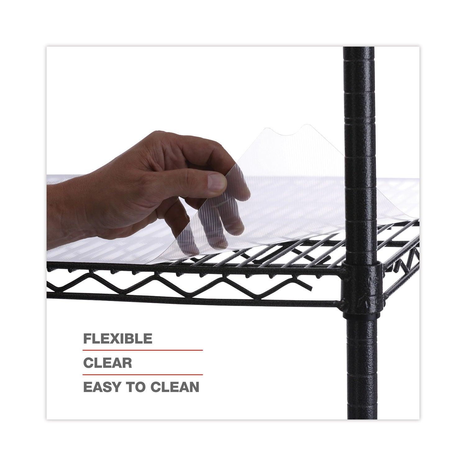 Alera® Shelf Liners For Wire Shelving, Clear Plastic, 36w x 18d, 4/Pack