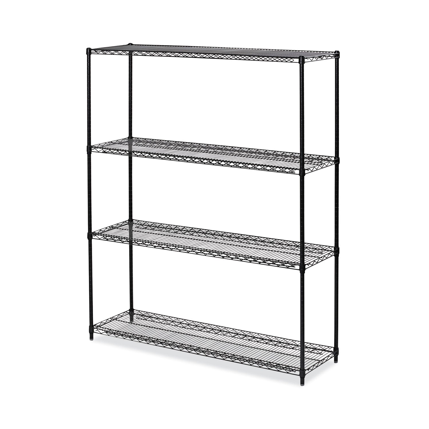 All-Purpose Wire Shelving Starter Kit, Four-Shelf, 60w x 18d x 72h, Black Anthracite Plus