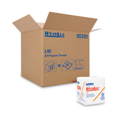 WypAll® L40 Towels, 1/4 Fold, 12.5 x 12, White, 56/Box, 18 Packs/Carton - Flipcost
