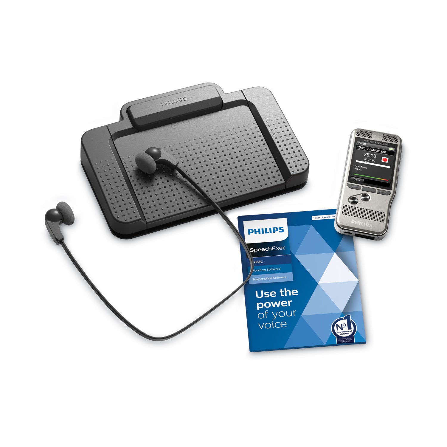 Philips® Pocket Memo Dictation/Transcription Kit, Foot Control