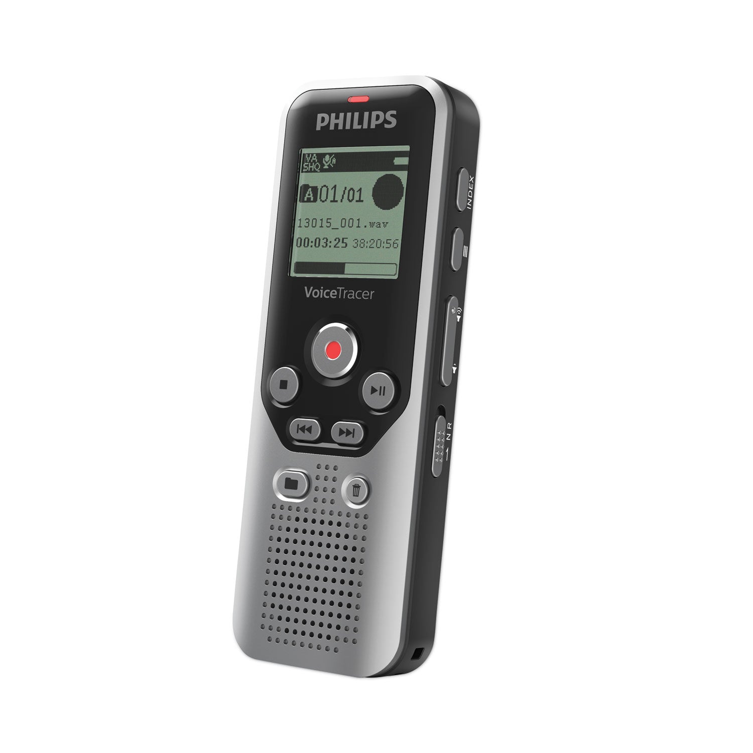 Philips® Voice Tracer DVT1250 Audio Recorder, 8 GB, Black/Silver