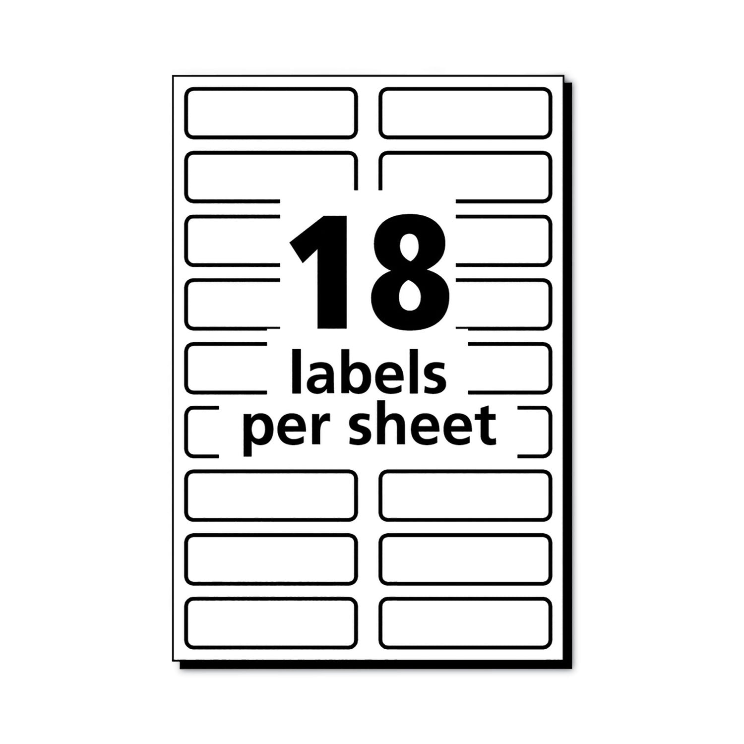 Avery® No-Iron Fabric Labels, 0.5 x 1.75, White, 18/Sheet, 3 Sheets/Pack