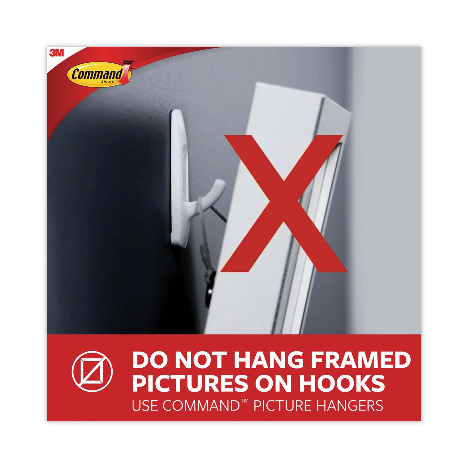 Command™ Small Wire Hooks, Small, Plastic/Metal, White, 0.5 lb Capacity, 22 Hooks and 24 Strips/Pack