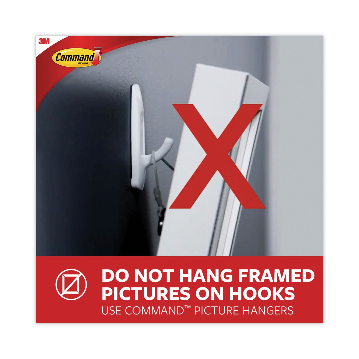 Command™ Designer Hooks, Medium, Plastic, White, 3 lb Capacity, 13 Hooks and 16 Strips/Pack