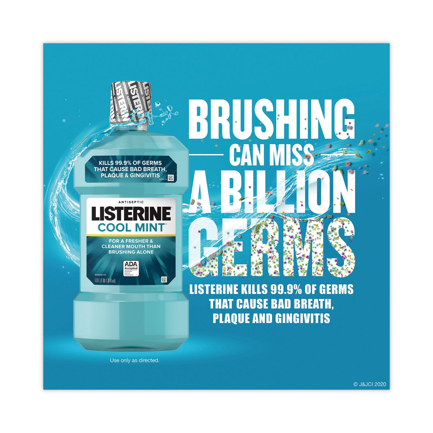 Johnson & Johnson® Listerine Cool Mint Mouthwash, 1 L Bottle