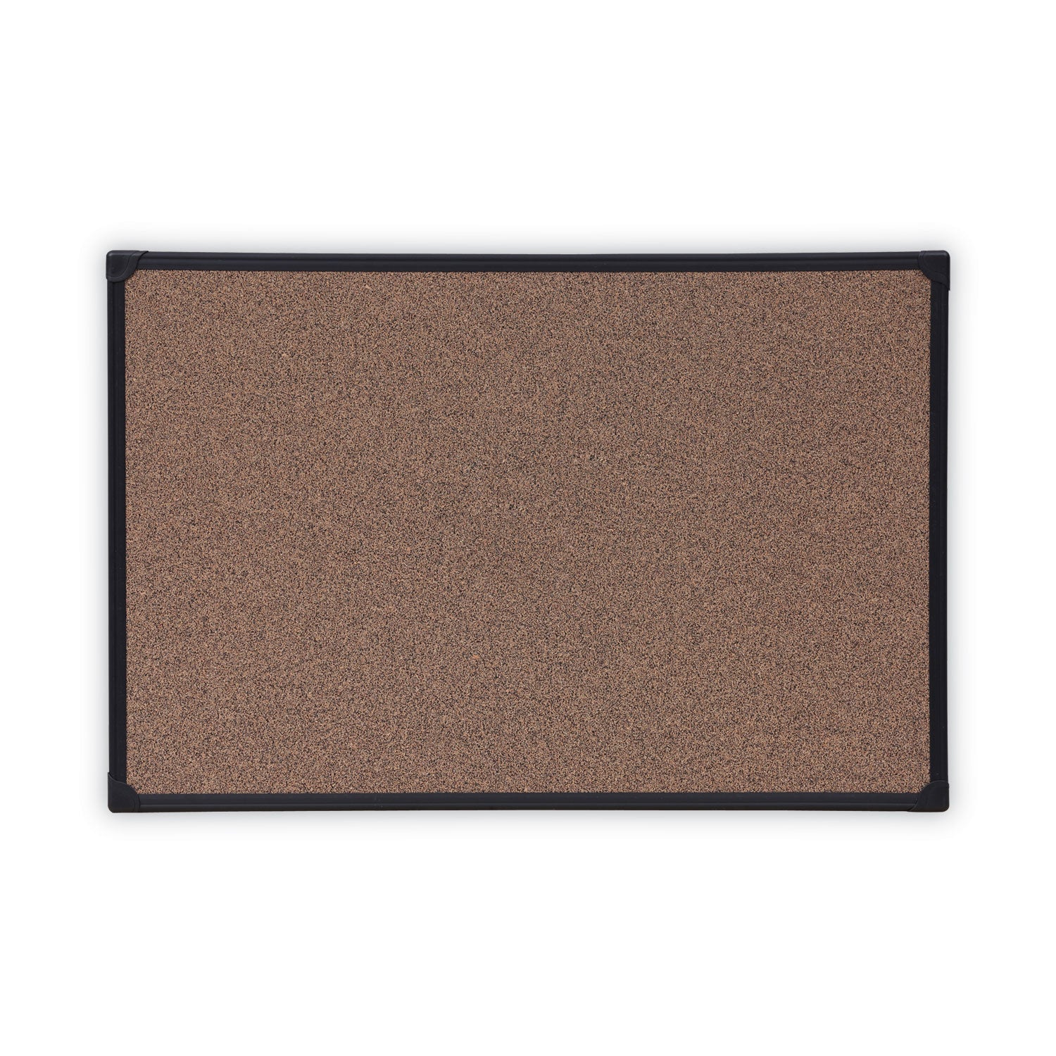 Tech Cork Board, 36 x 24, Brown Surface, Black Plastic Frame