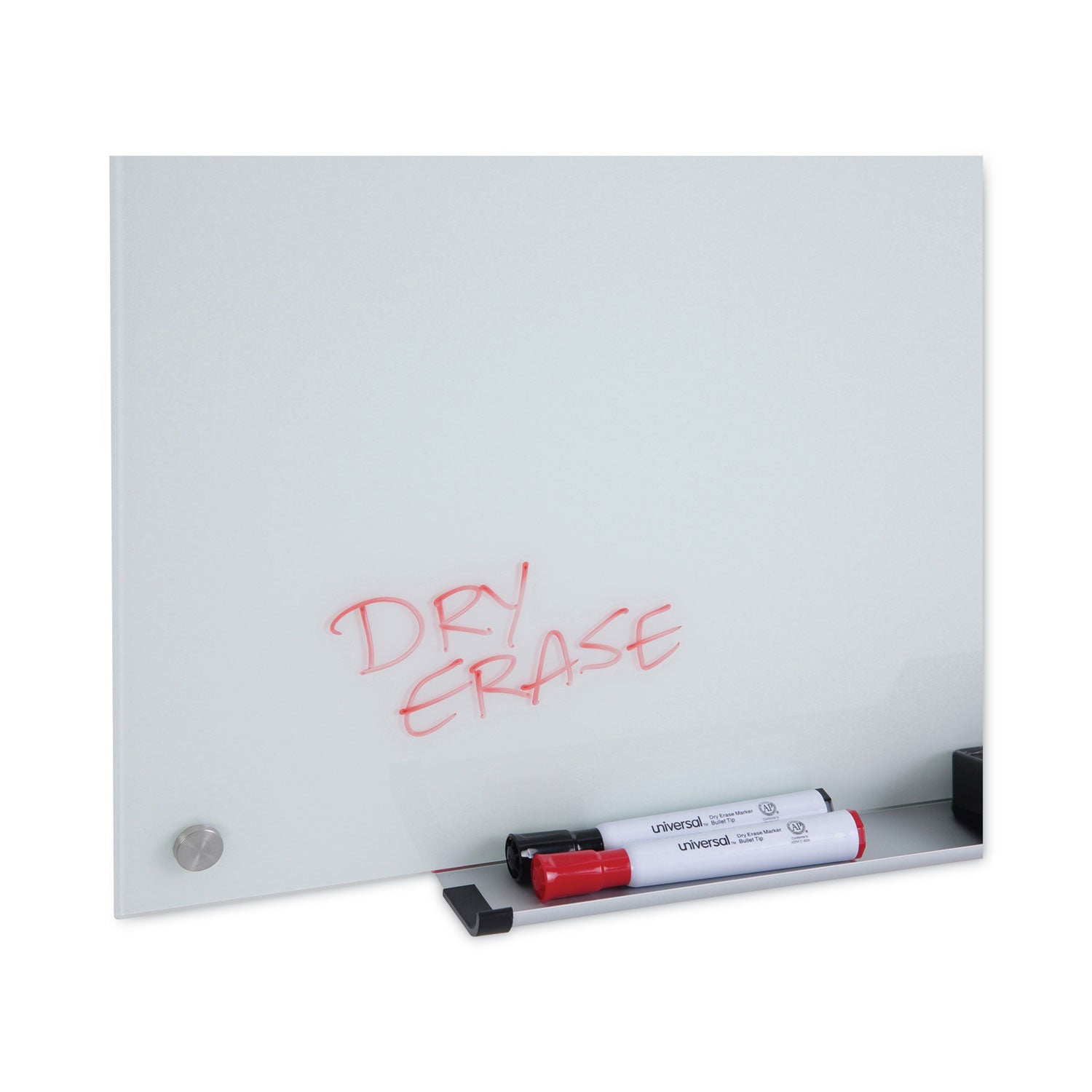 Universal® Frameless Glass Marker Board, 36 x 24, White Surface