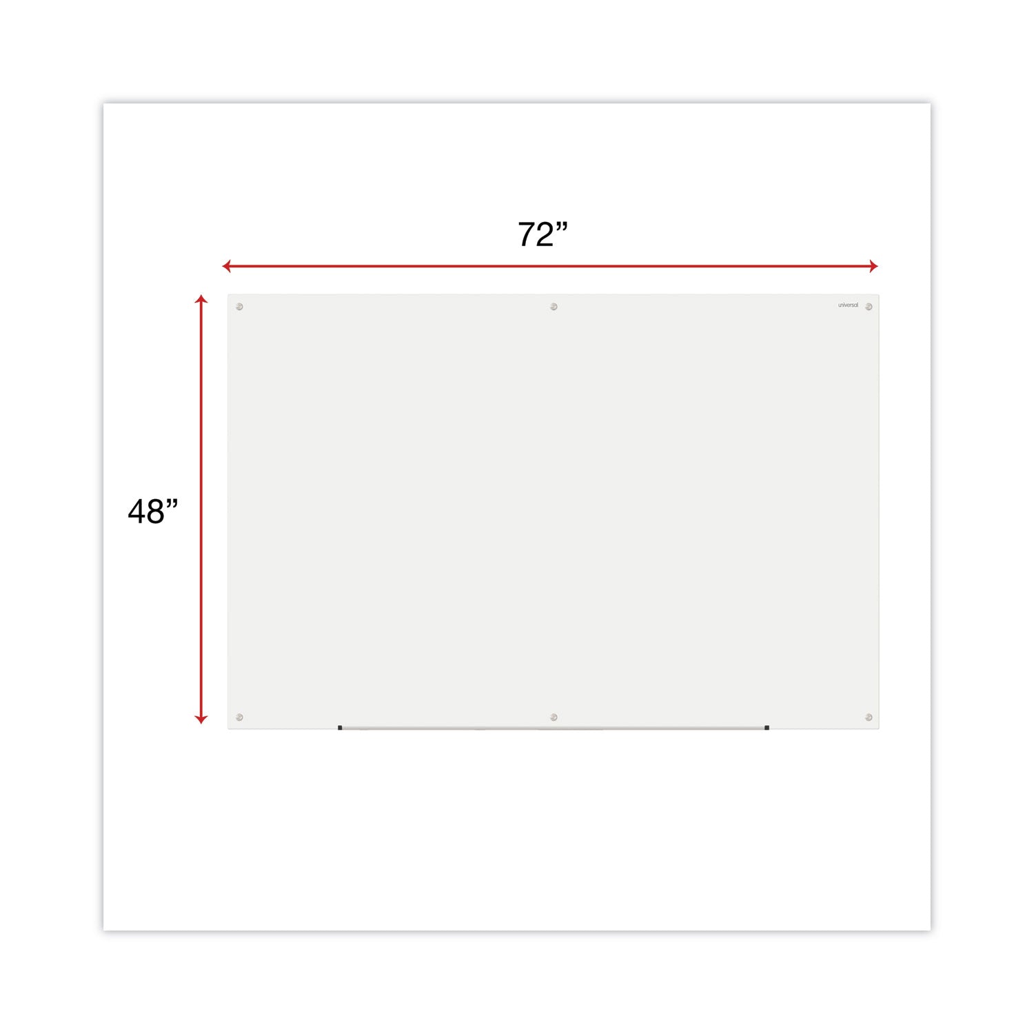 Universal® Frameless Glass Marker Board, 72 x 48, White Surface