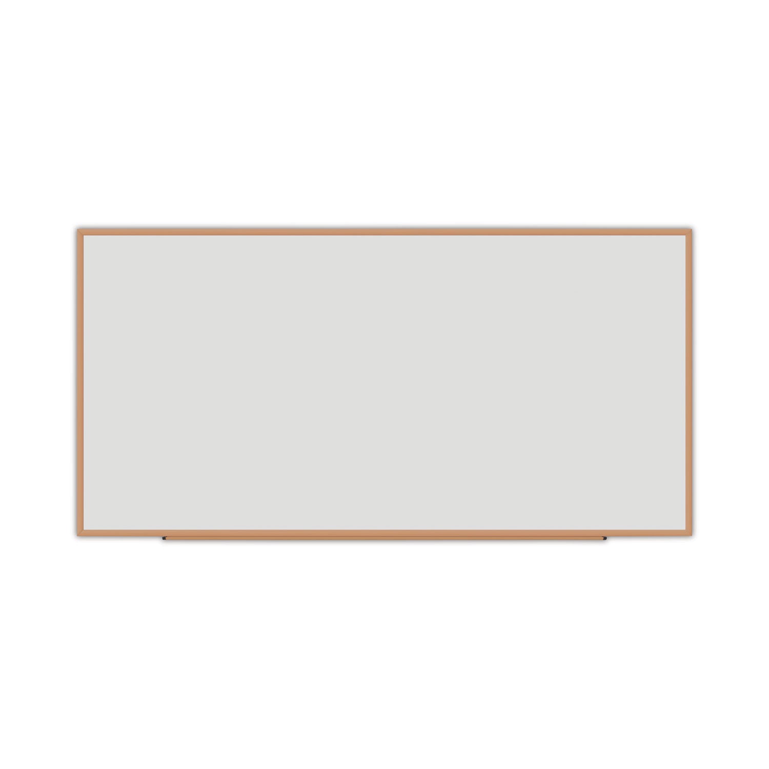 Deluxe Melamine Dry Erase Board, 96 x 48, Melamine White Surface, Oak Fiberboard Frame