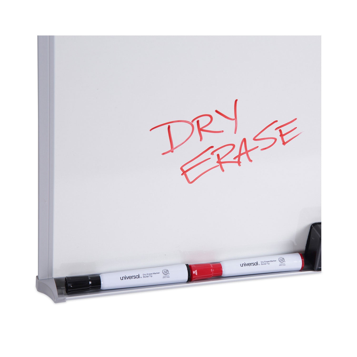 Universal® Melamine Dry Erase Board with Aluminum Frame, 24 x 18, White Surface, Anodized Aluminum Frame