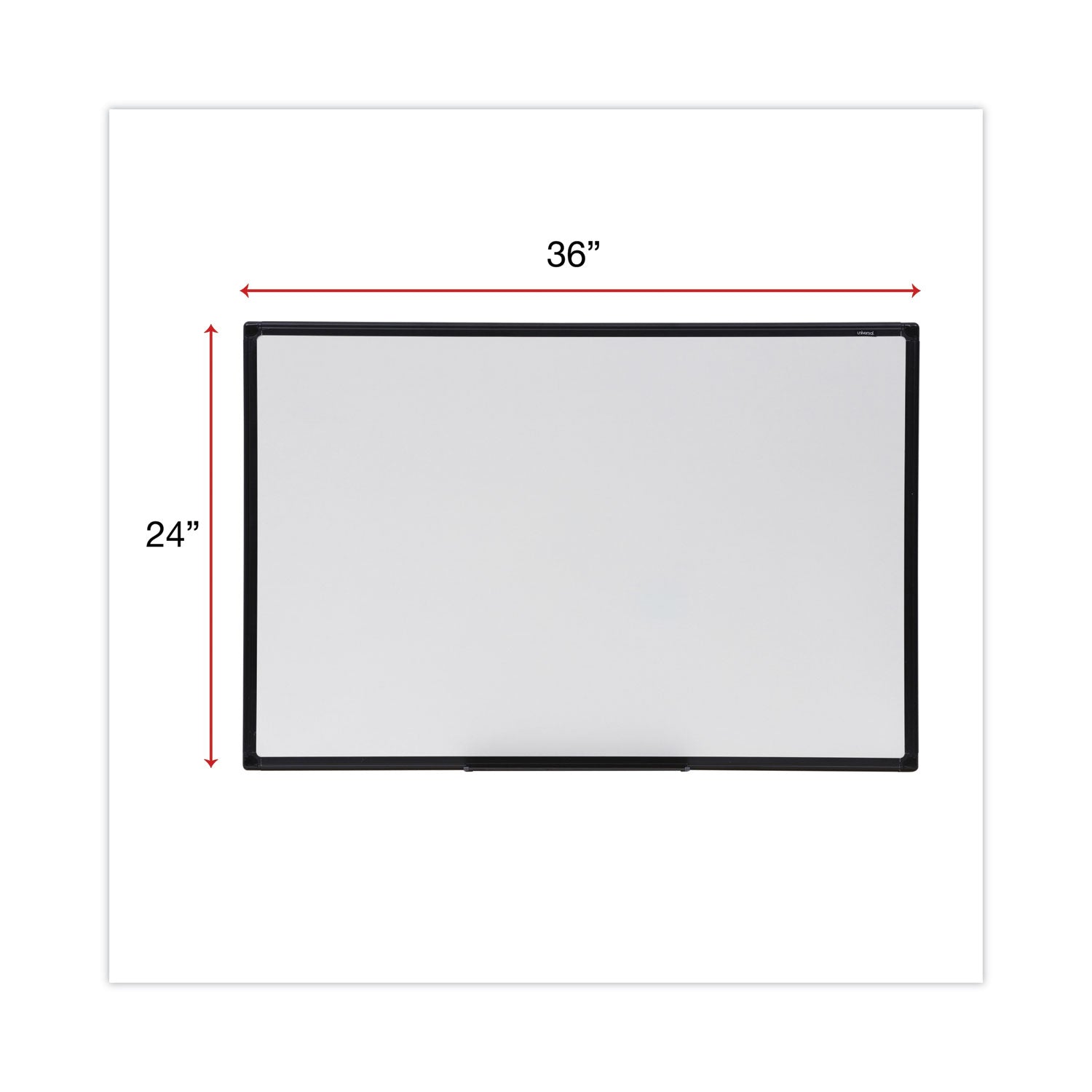 Universal® Design Series Deluxe Dry Erase Board, 36 x 24, White Surface, Black Anodized Aluminum Frame