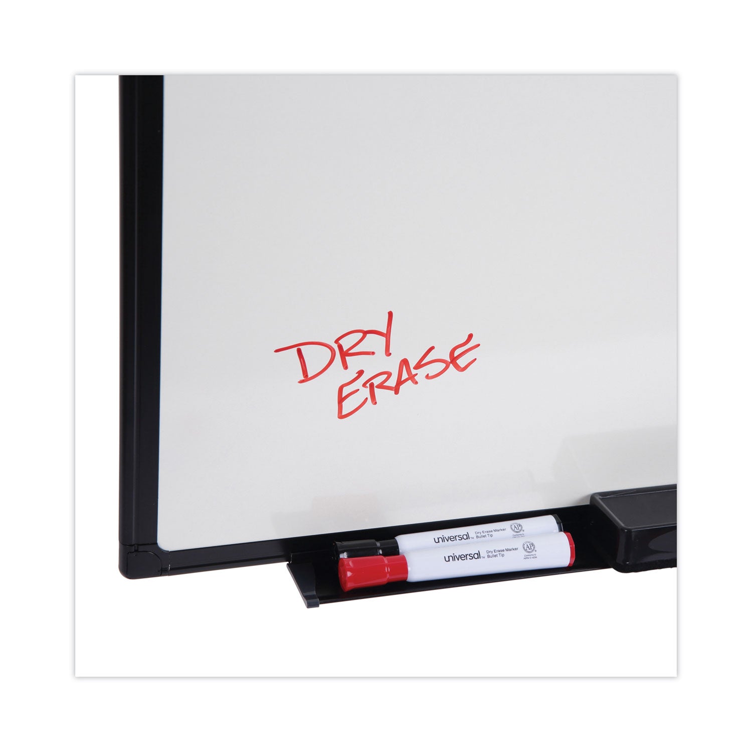 Universal® Design Series Deluxe Dry Erase Board, 24 x 18, White Surface, Black Anodized Aluminum Frame