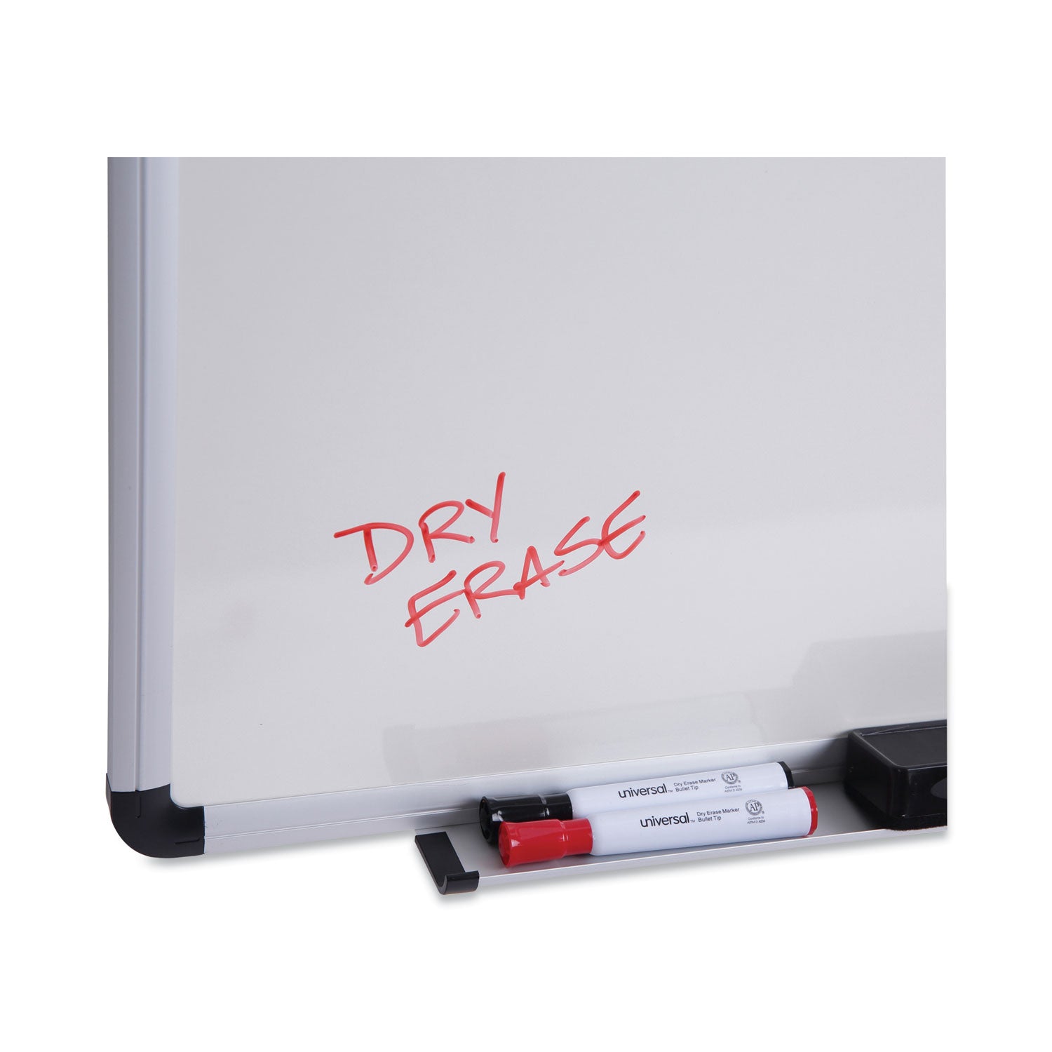 Universal® Modern Melamine Dry Erase Board with Aluminum Frame, 24 x 18, White Surface