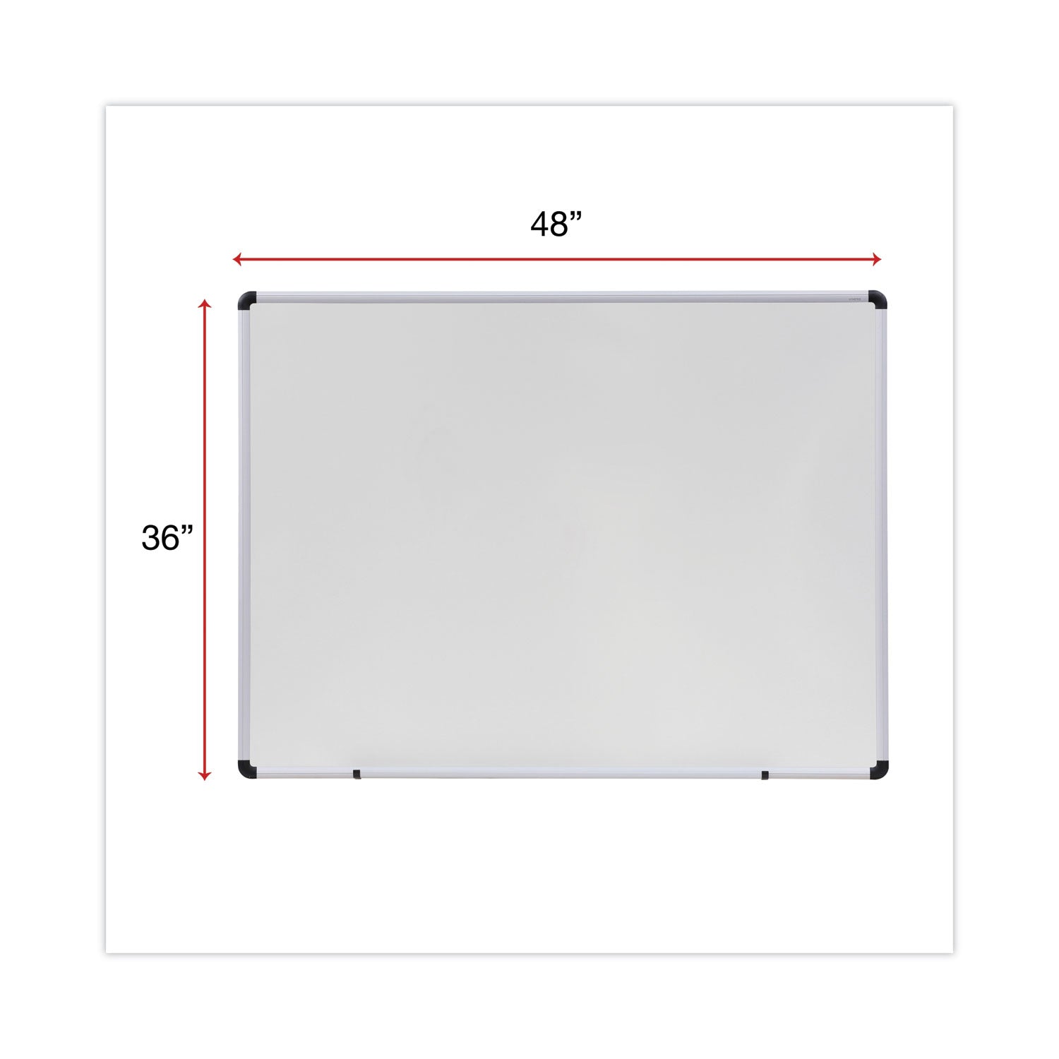 Universal® Modern Melamine Dry Erase Board with Aluminum Frame, 48 x 36, White Surface