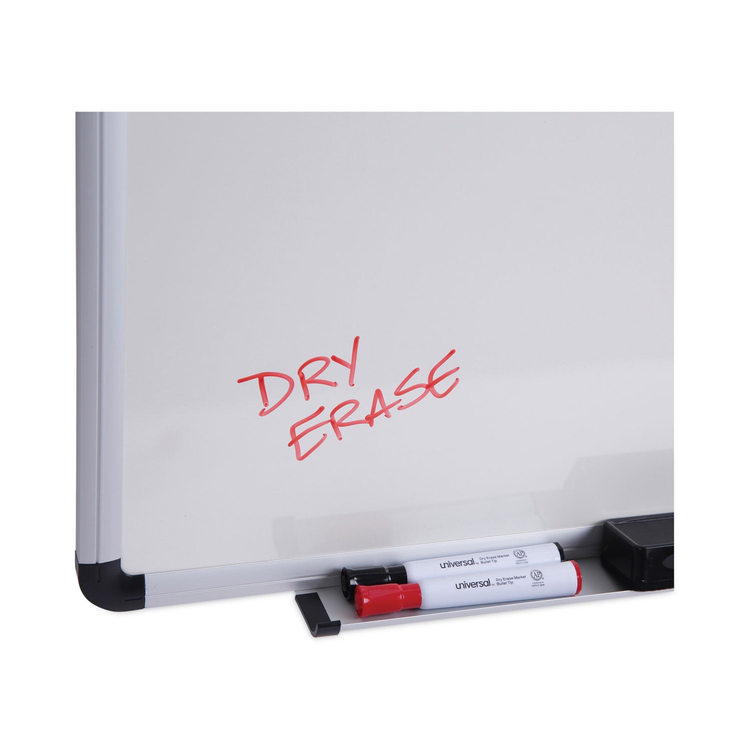 Universal® Modern Melamine Dry Erase Board with Aluminum Frame, 48 x 36, White Surface