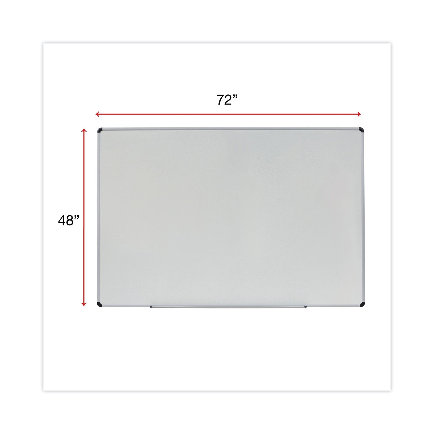 Universal® Modern Melamine Dry Erase Board with Aluminum Frame, 72 x 48, White Surface