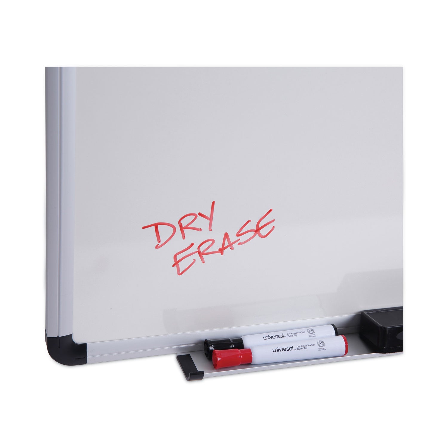 Universal® Modern Melamine Dry Erase Board with Aluminum Frame, 72 x 48, White Surface